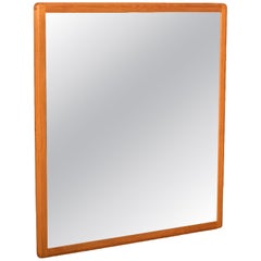 Vintage Sculptural Danish Teak Hanging Wall Mirror by Nordisk Andels-Eksport