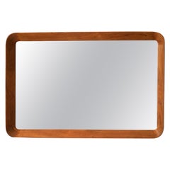 Miroir mural suspendu danois sculptural vintage en teck par Pedersen & Hansen