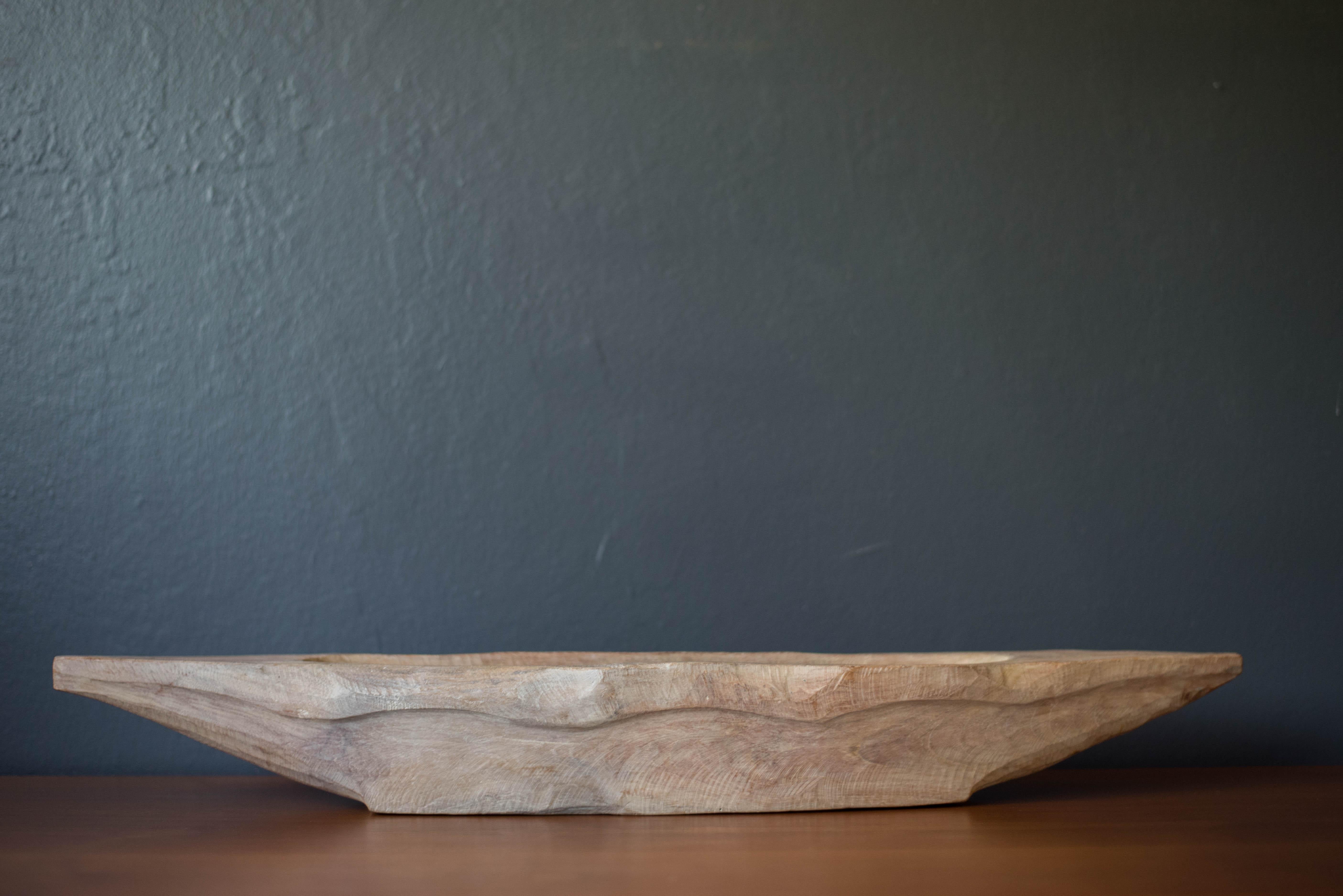Late 20th Century Vintage Sculptural Decorative Natural Wooden Centerpiece Bowl For Sale