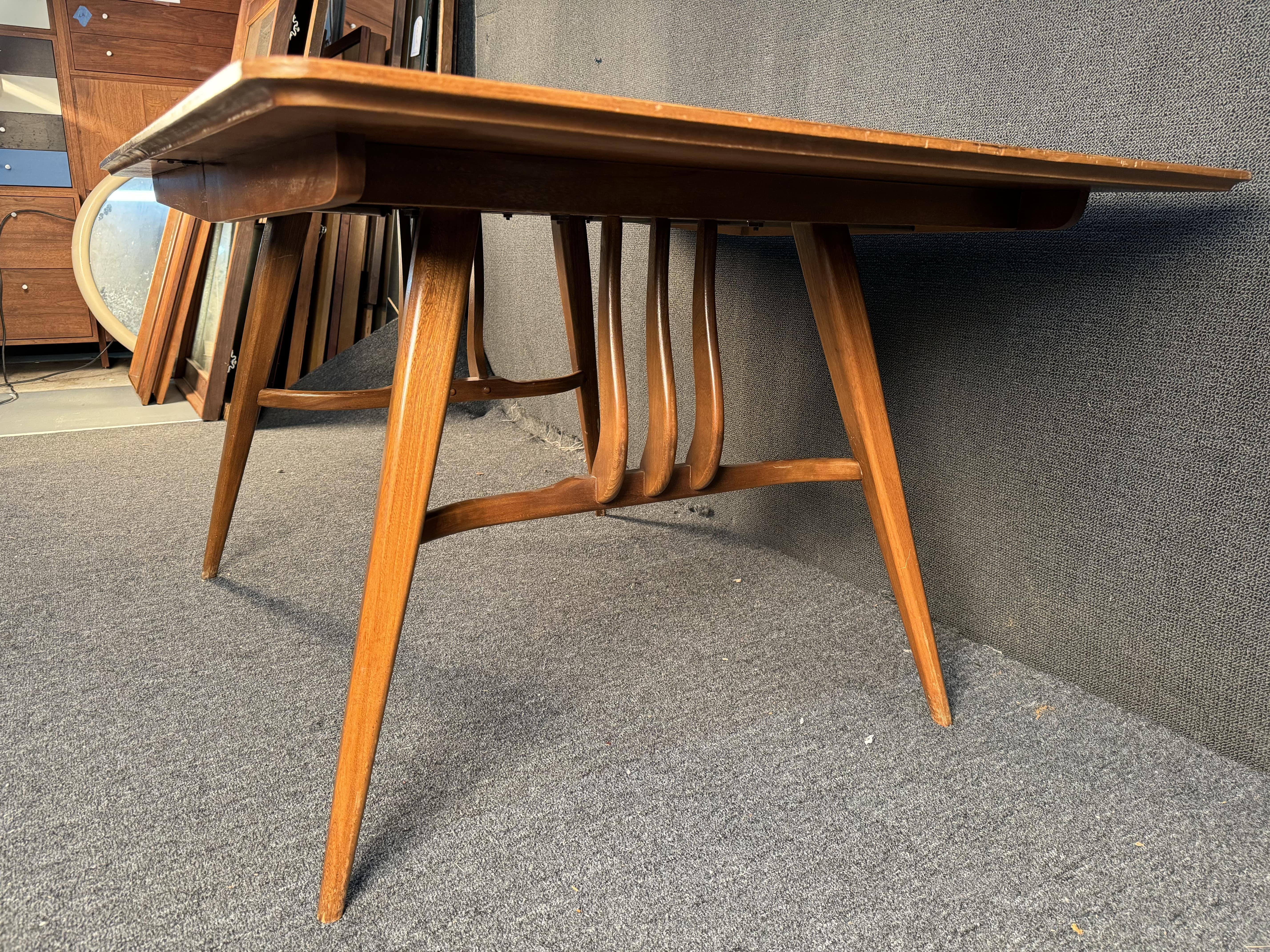 Teak Mid-Century Walnut Sculptural Dining Set by Blowing Rock For Sale