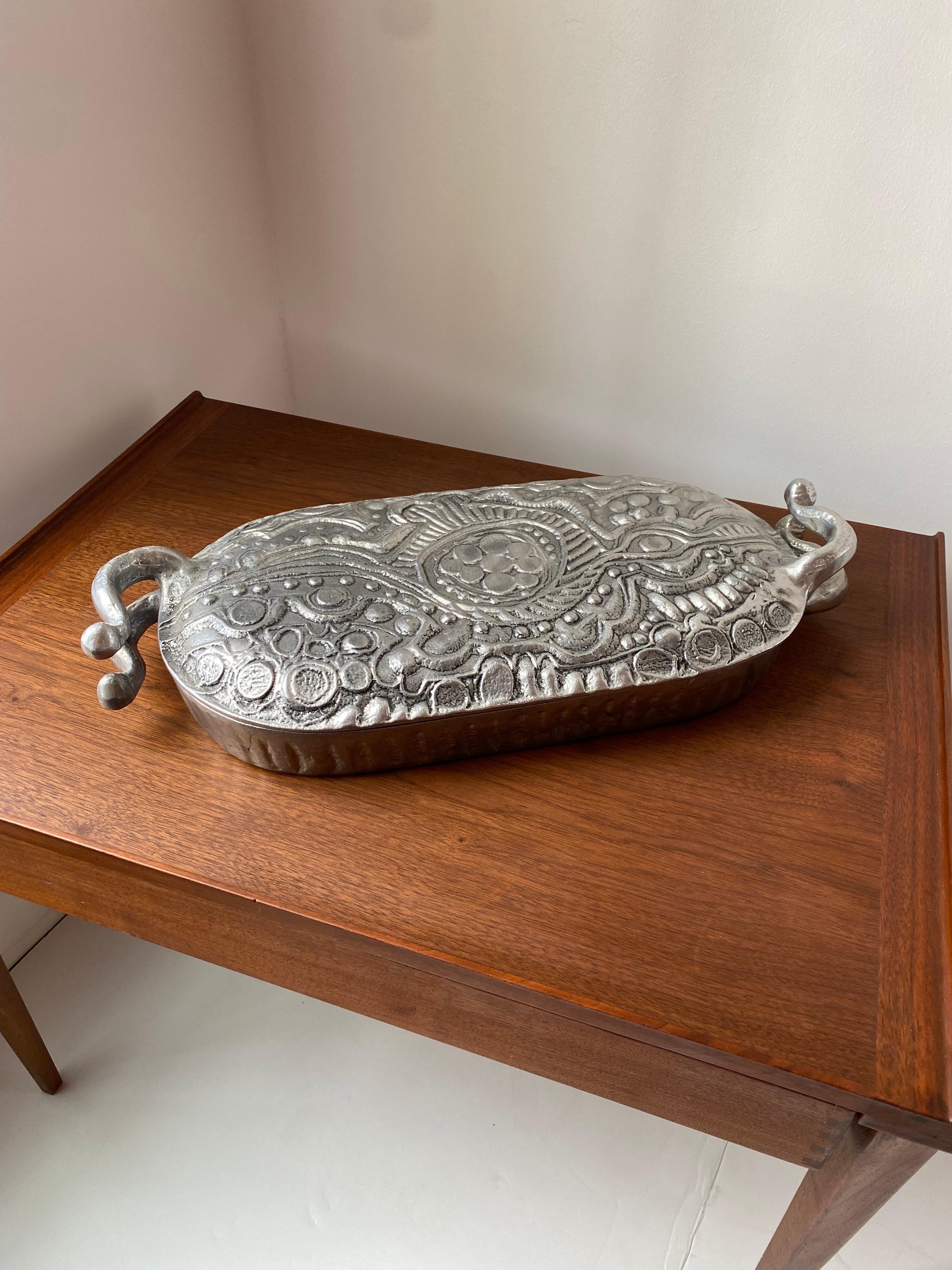 Sopera escultórica vintage de aluminio Donald Drumm, moderna de mediados de siglo en Bueno estado para la venta en San Diego, CA