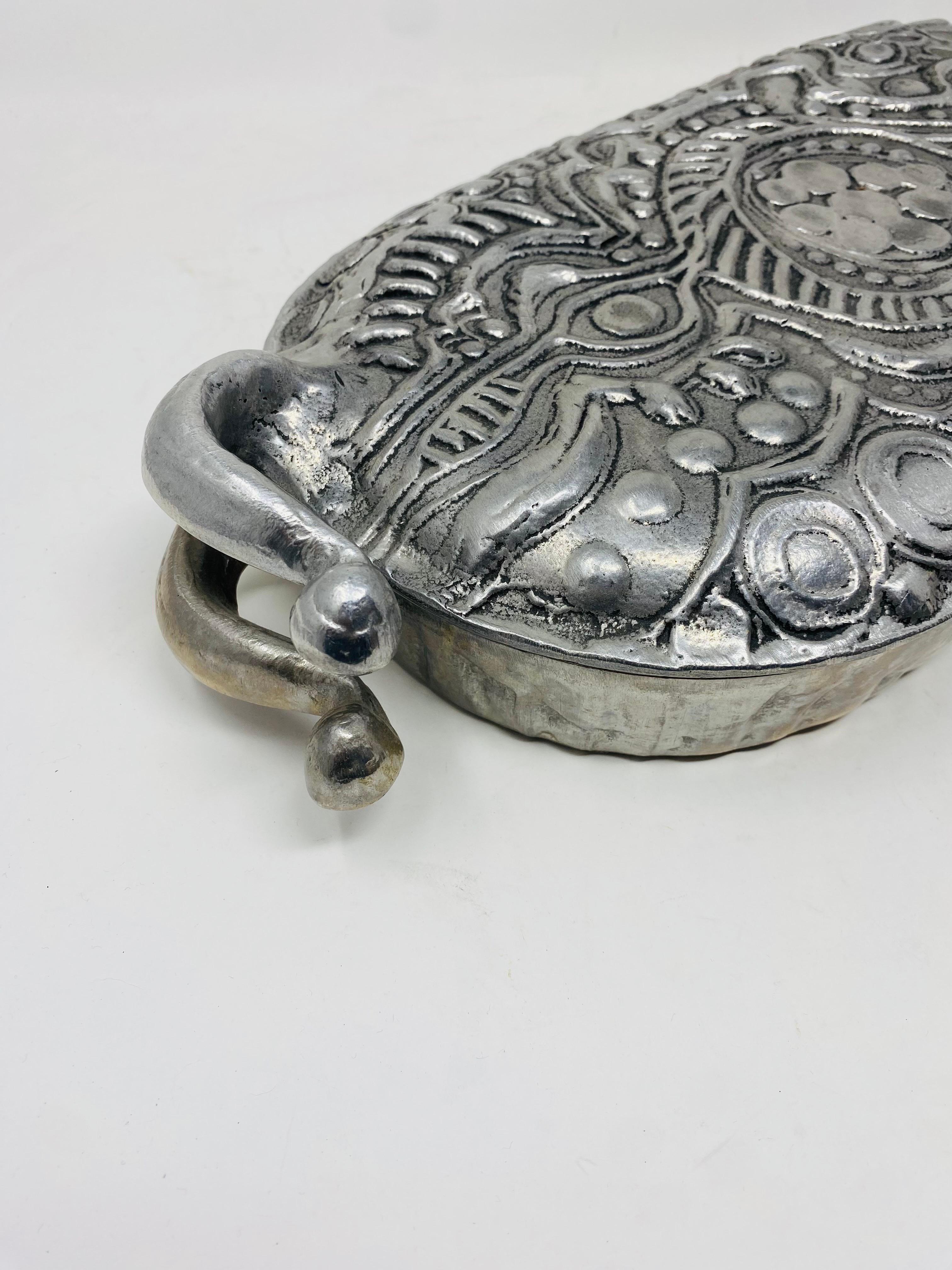 Sopera escultórica vintage de aluminio Donald Drumm, moderna de mediados de siglo Aluminio en venta