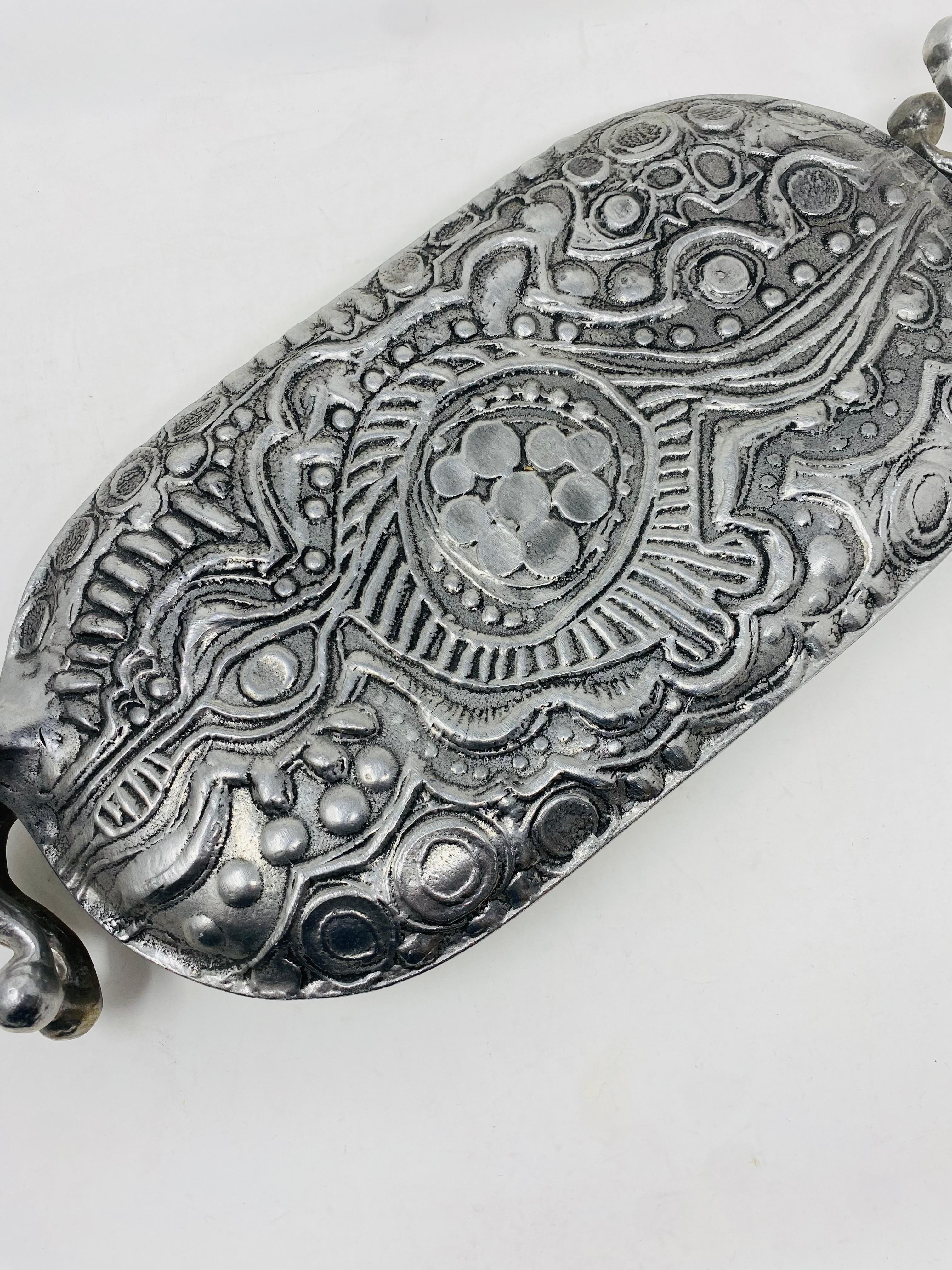 Sopera escultórica vintage de aluminio Donald Drumm, moderna de mediados de siglo en venta 1