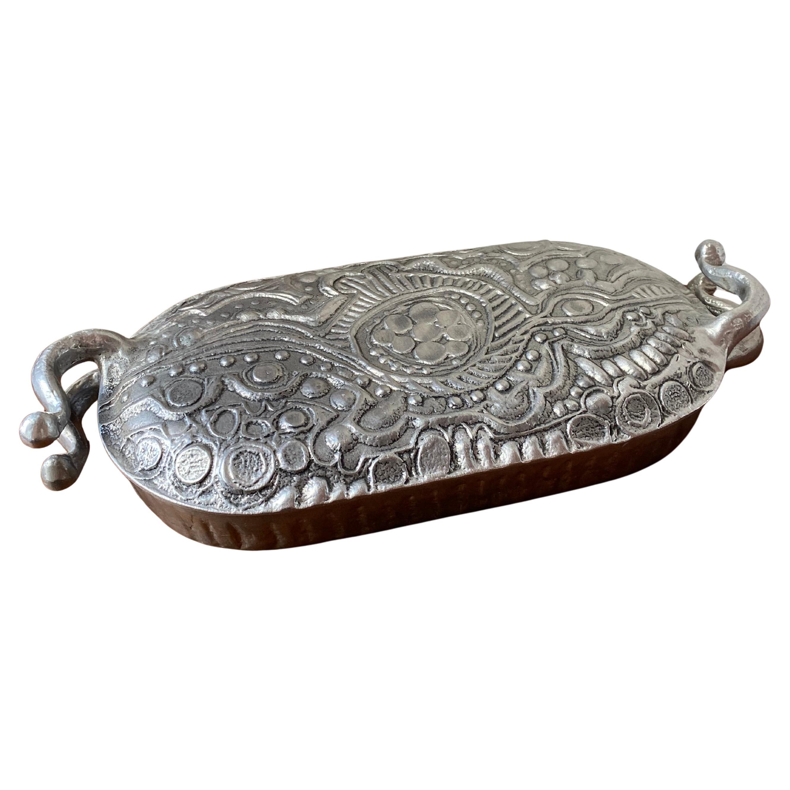 Sopera escultórica vintage de aluminio Donald Drumm, moderna de mediados de siglo en venta