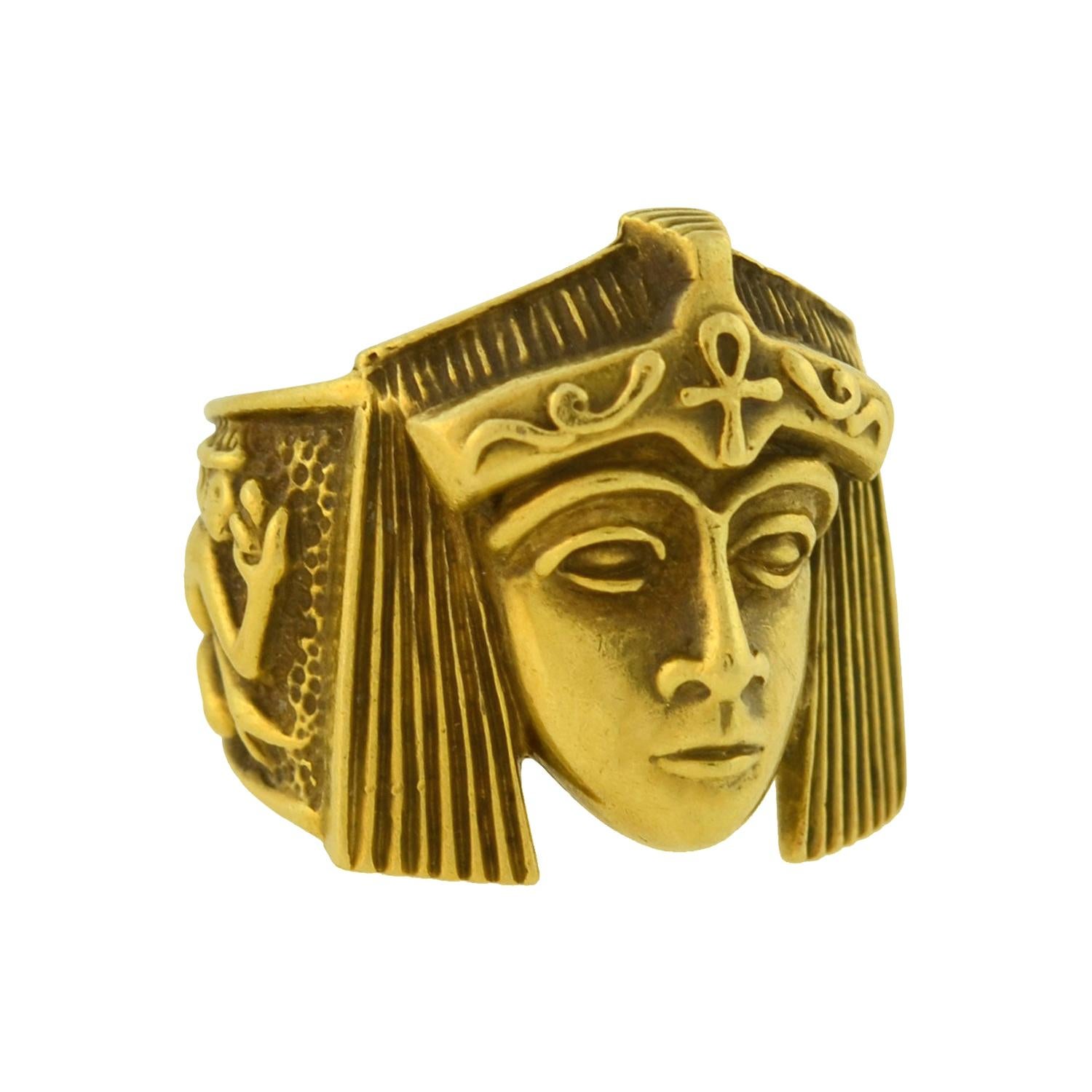 Vintage Sculptural Egyptian Revival Style Ring