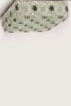 Plafoniera scultorea in vetro vintage attribuita a Kamenický Šenov, anni '70