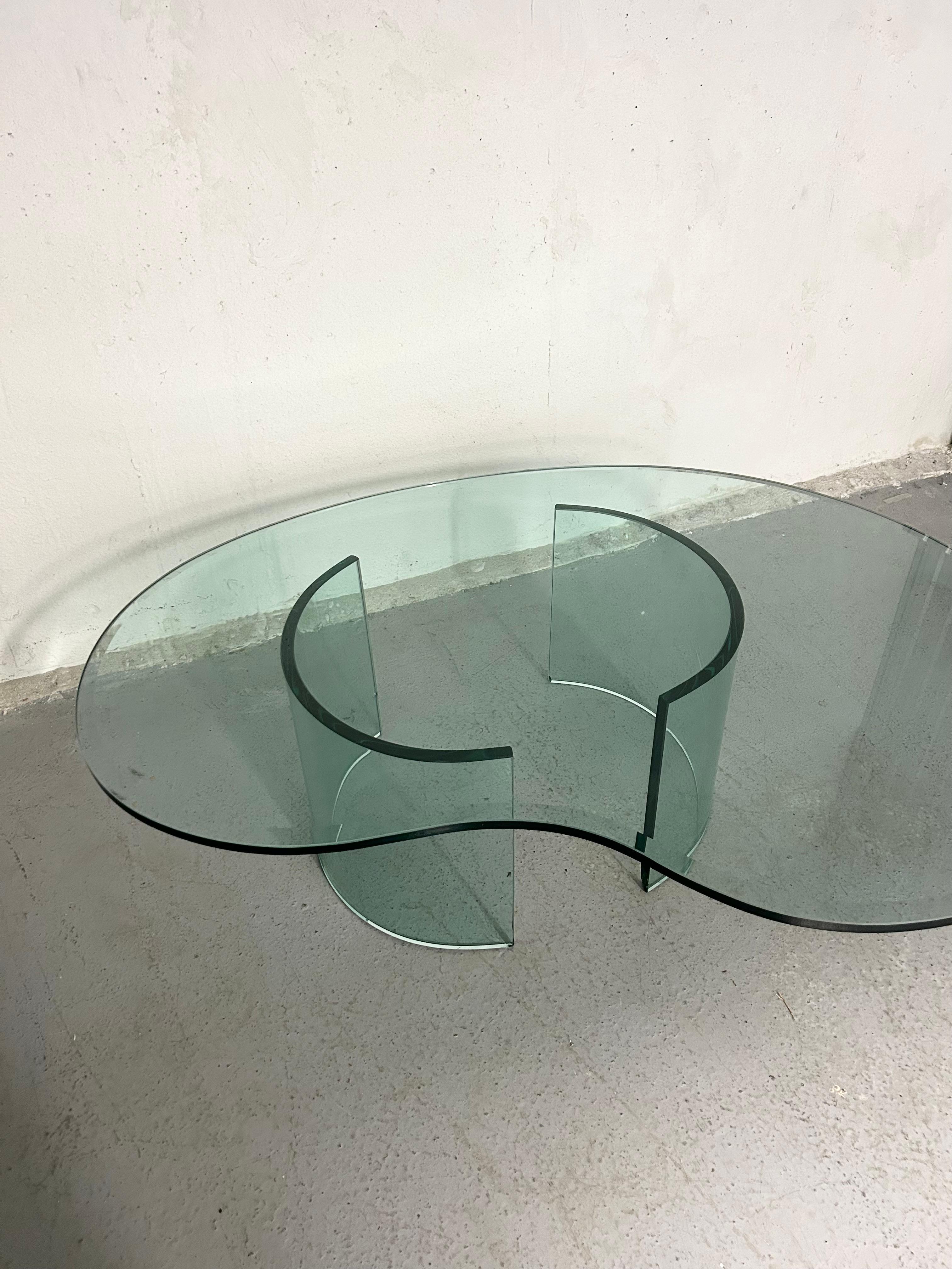 Late 20th Century Vintage Sculptural Glass Coffee Table