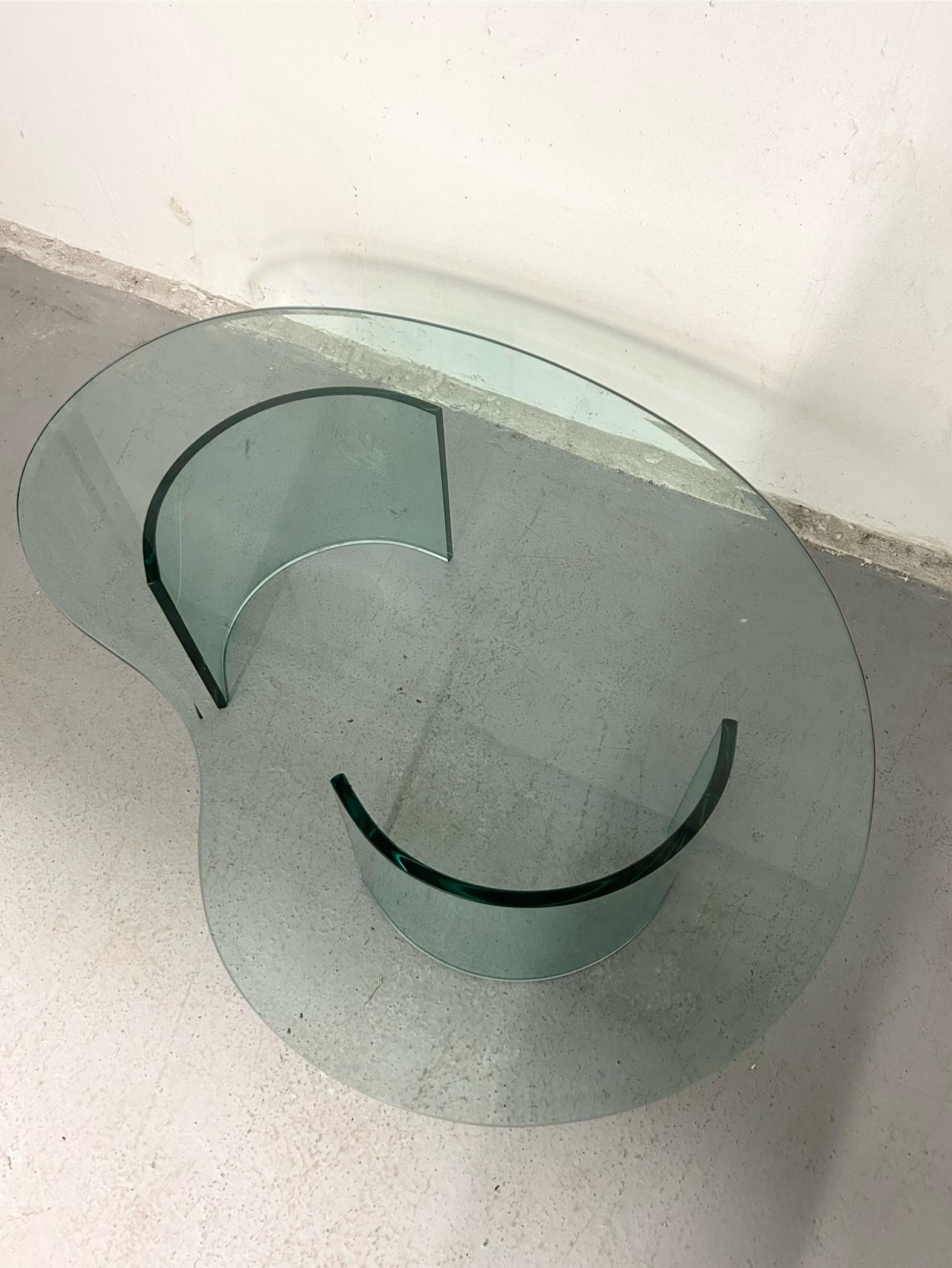 Vintage Sculptural Glass Coffee Table 1