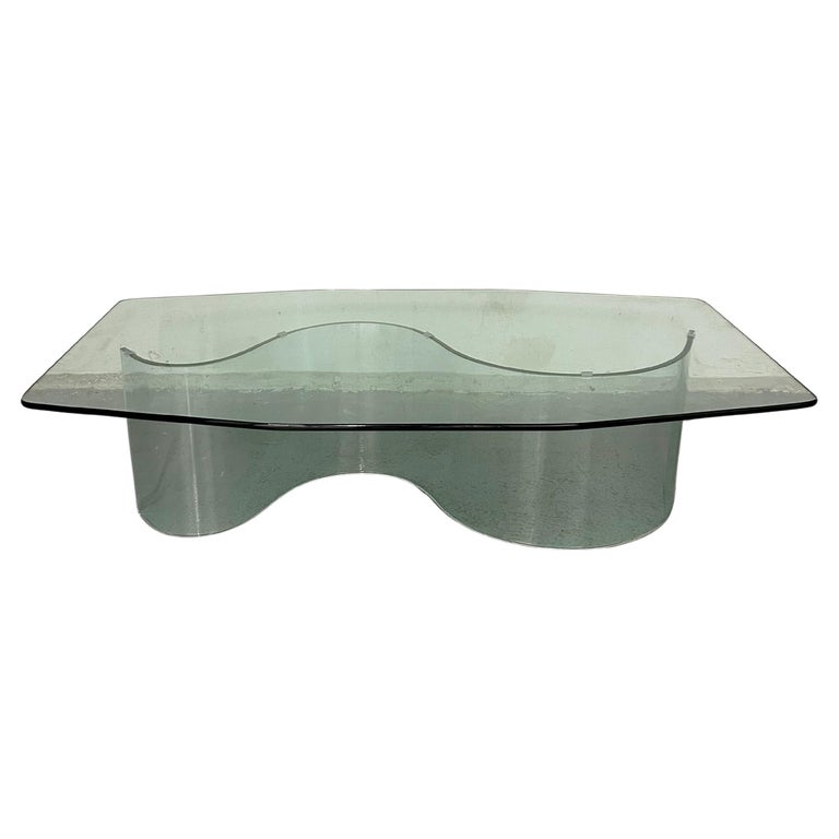 Vintage Sculptural Glass Coffee Table For Sale at 1stDibs