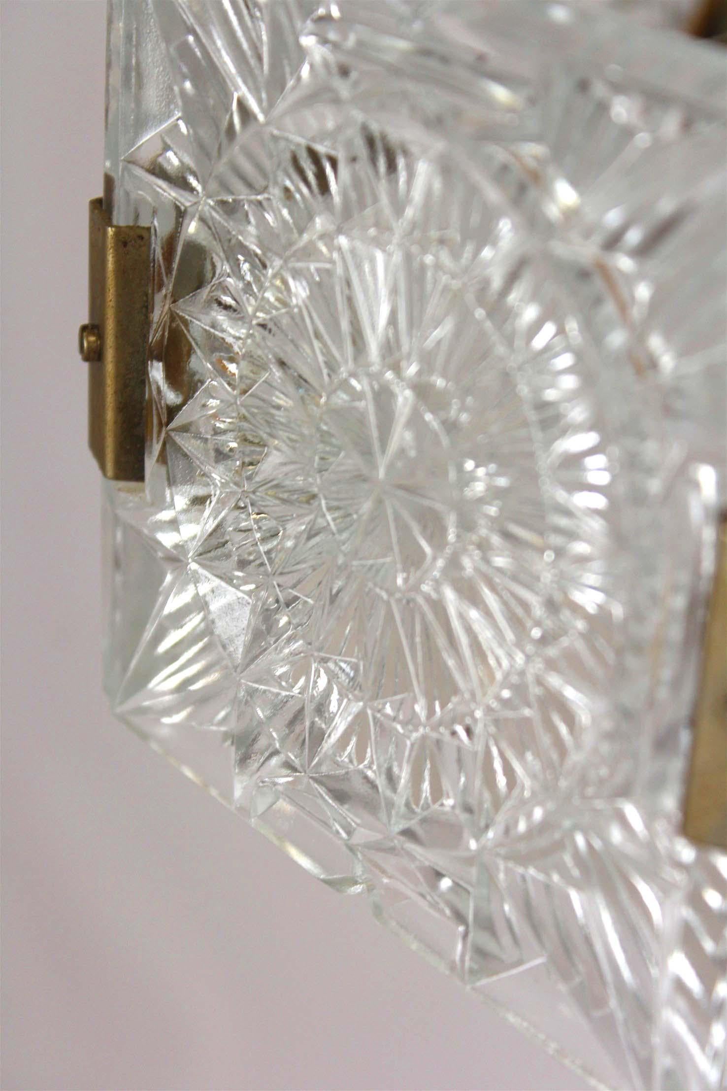 Verre Lampe suspendue sculpturale en verre vintage par Kamenický Šenov, 1970 en vente