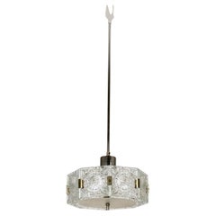 Vintage Sculptural Glass Pendant Lamp by Kamenický Šenov, 1970s