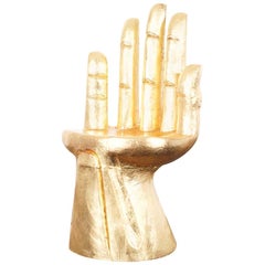 Vintage Sculptural Gold Leaf Hand Chair after Pedro Friedeberg