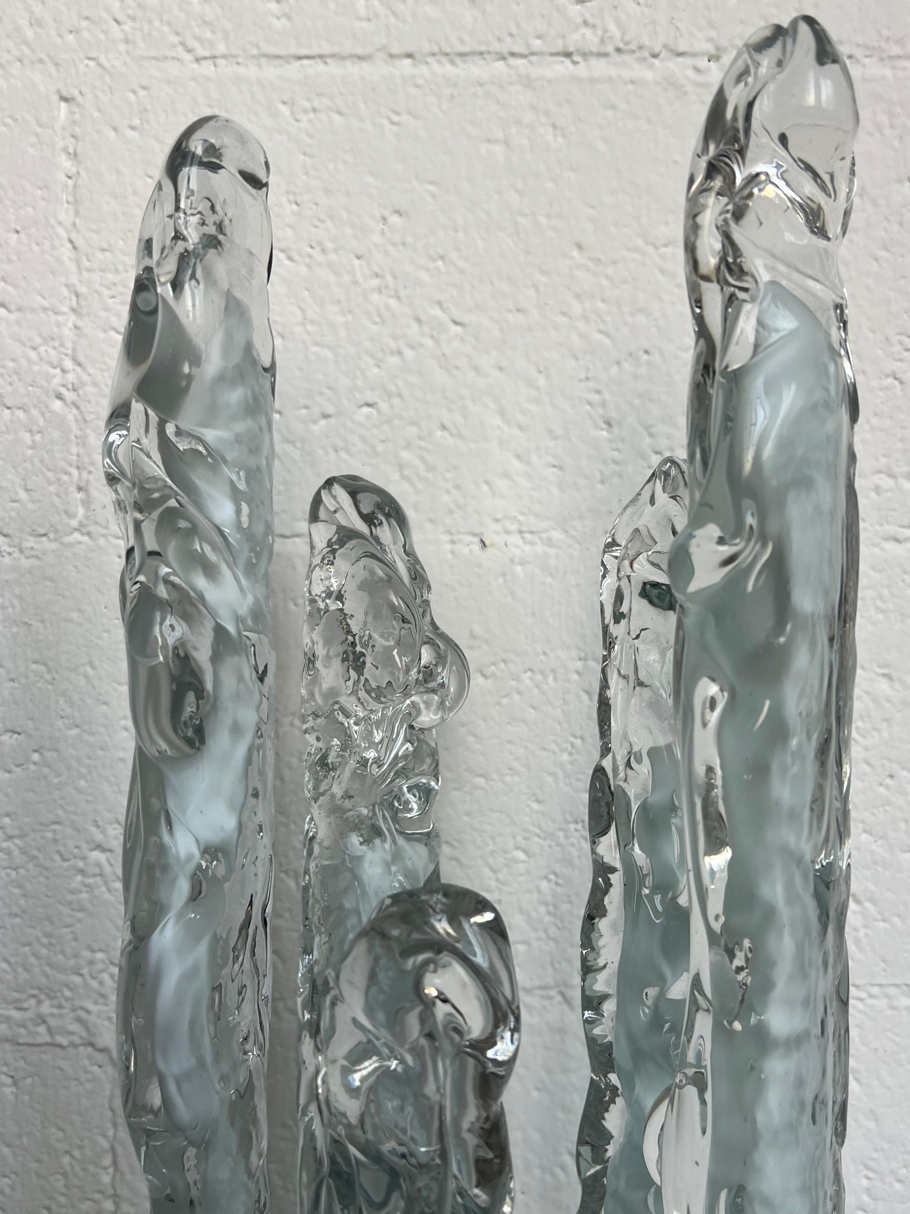 Skulpturale Excalibur-Lampe aus Eisglas von Gino Poli für Ettore Fantasia, Vintage im Angebot 8