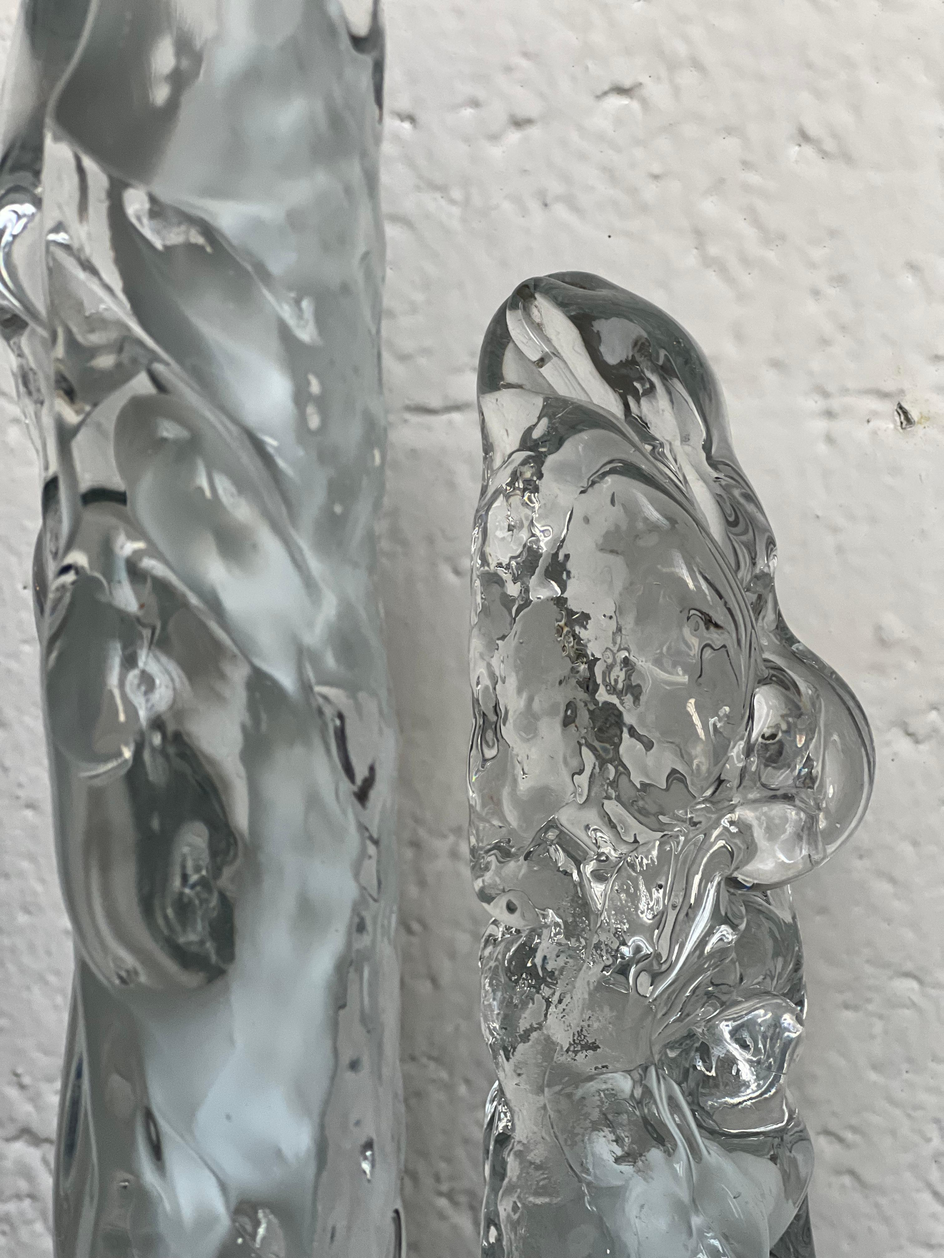 Skulpturale Excalibur-Lampe aus Eisglas von Gino Poli für Ettore Fantasia, Vintage im Angebot 9
