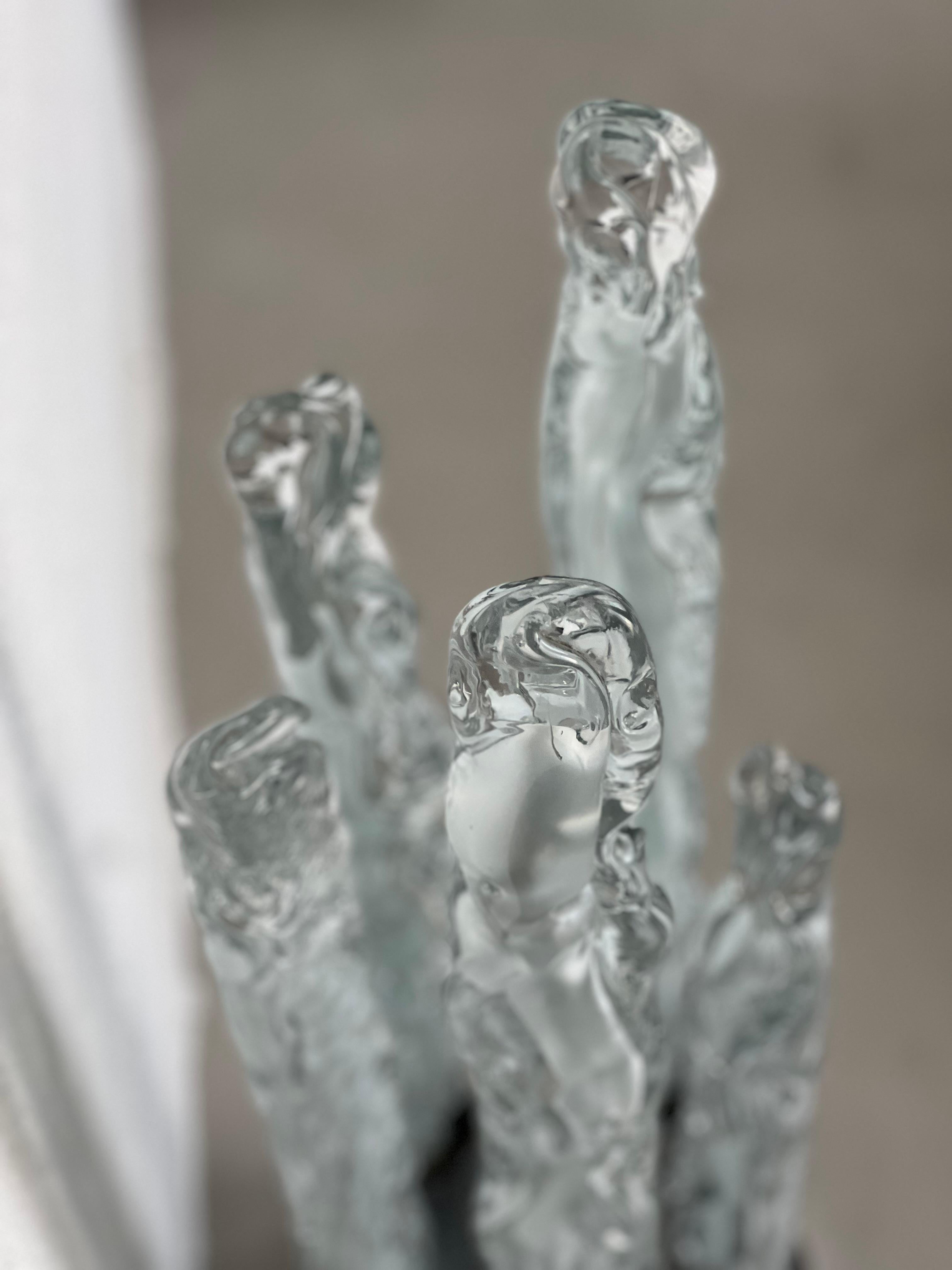 Skulpturale Excalibur-Lampe aus Eisglas von Gino Poli für Ettore Fantasia, Vintage im Angebot 10