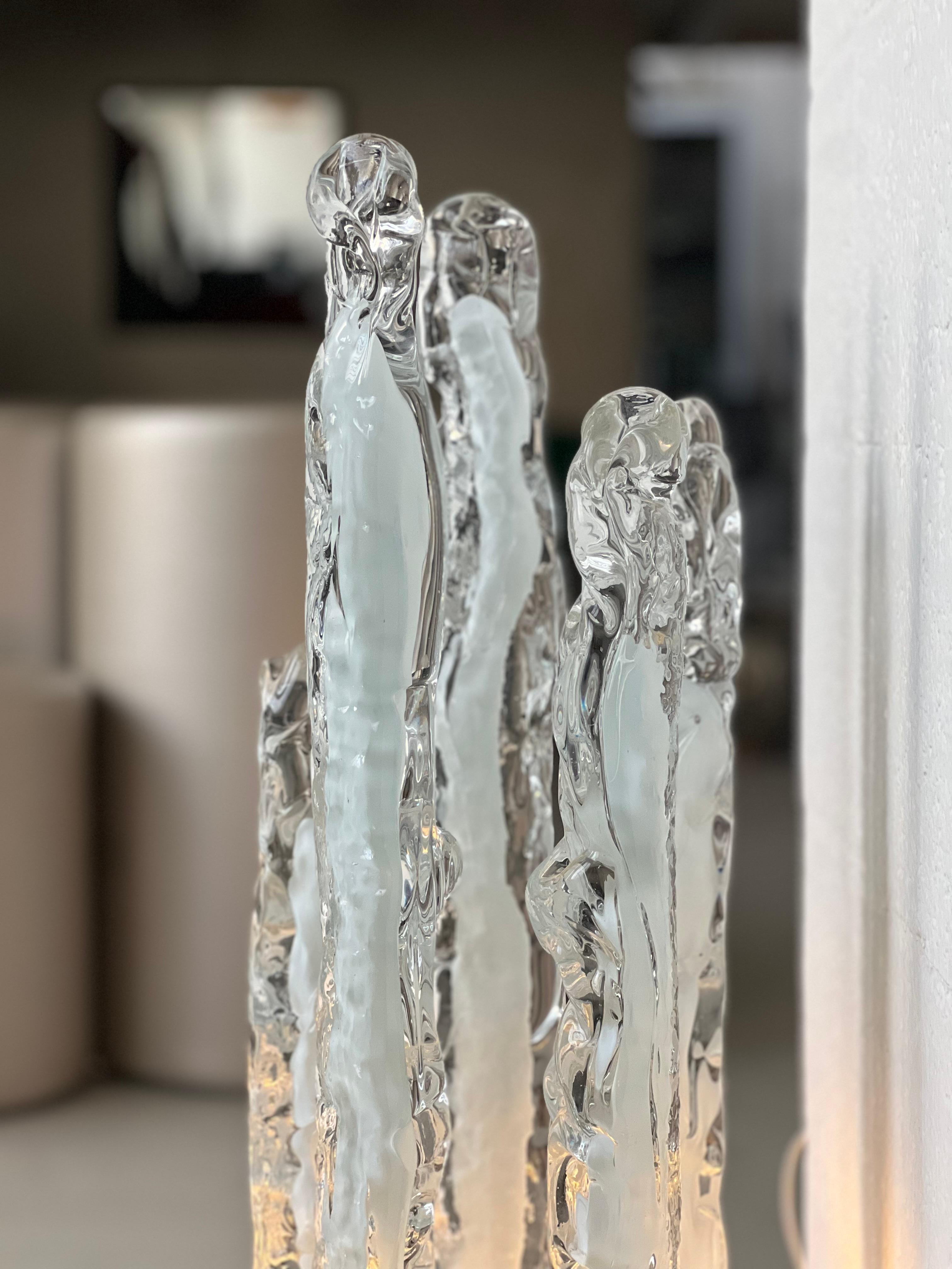 Skulpturale Excalibur-Lampe aus Eisglas von Gino Poli für Ettore Fantasia, Vintage im Angebot 13
