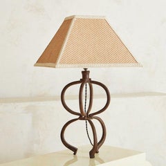 Vintage Sculptural Iron Table Lamp, 1970s