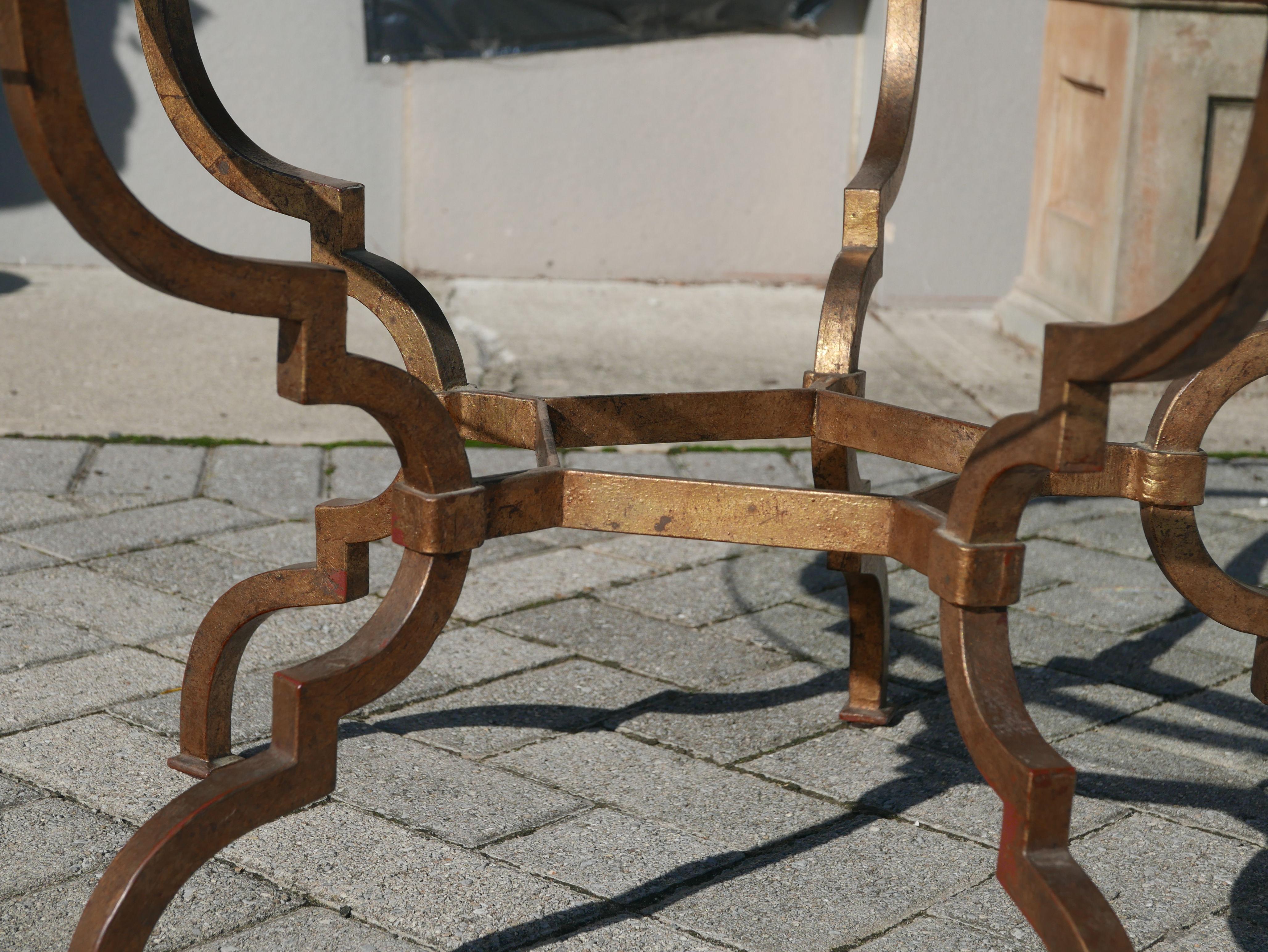Vintage Sculptural Italian Gilt Iron Table In Good Condition In Kilmarnock, VA