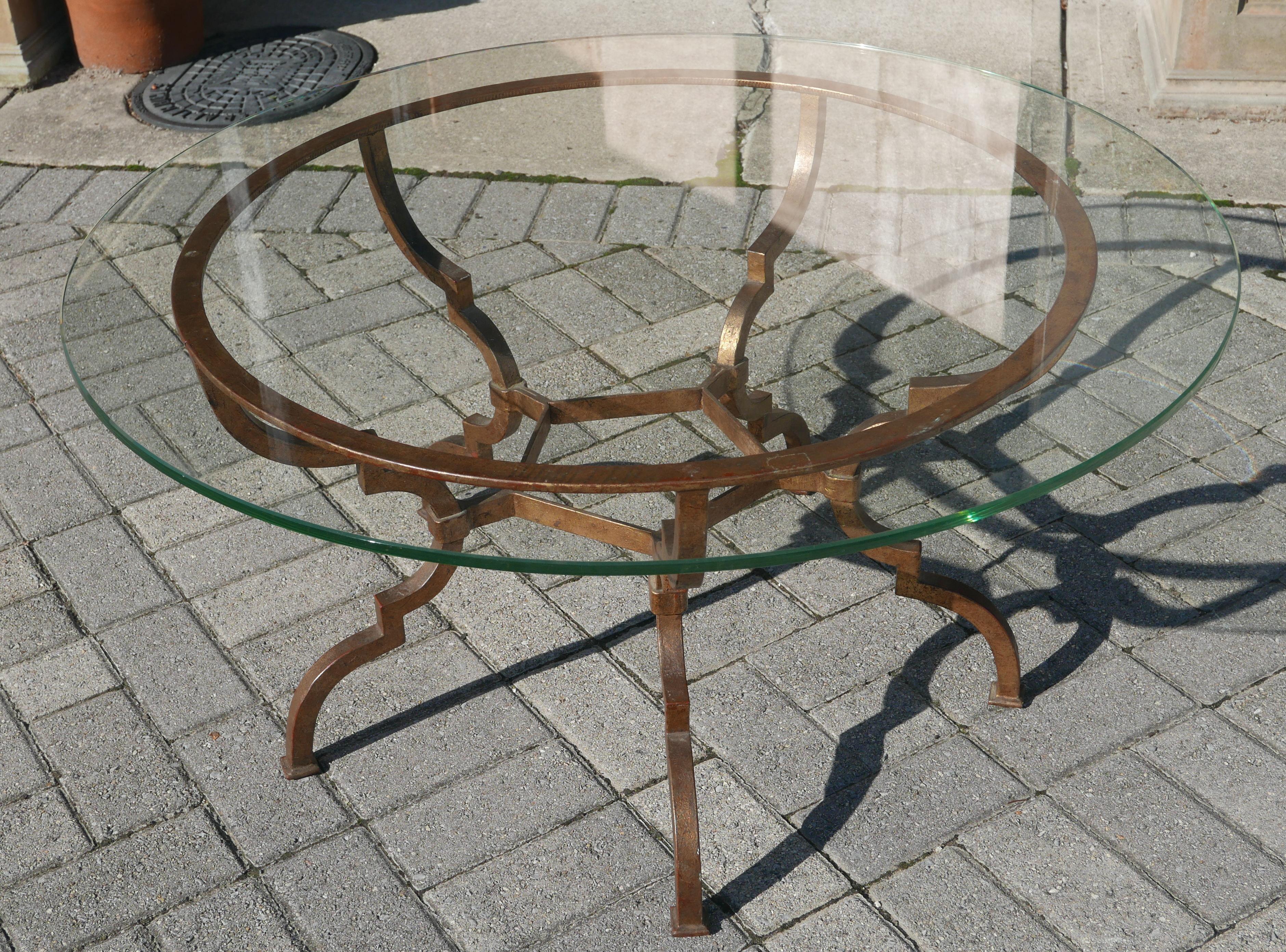 Mid-20th Century Vintage Sculptural Italian Gilt Iron Table
