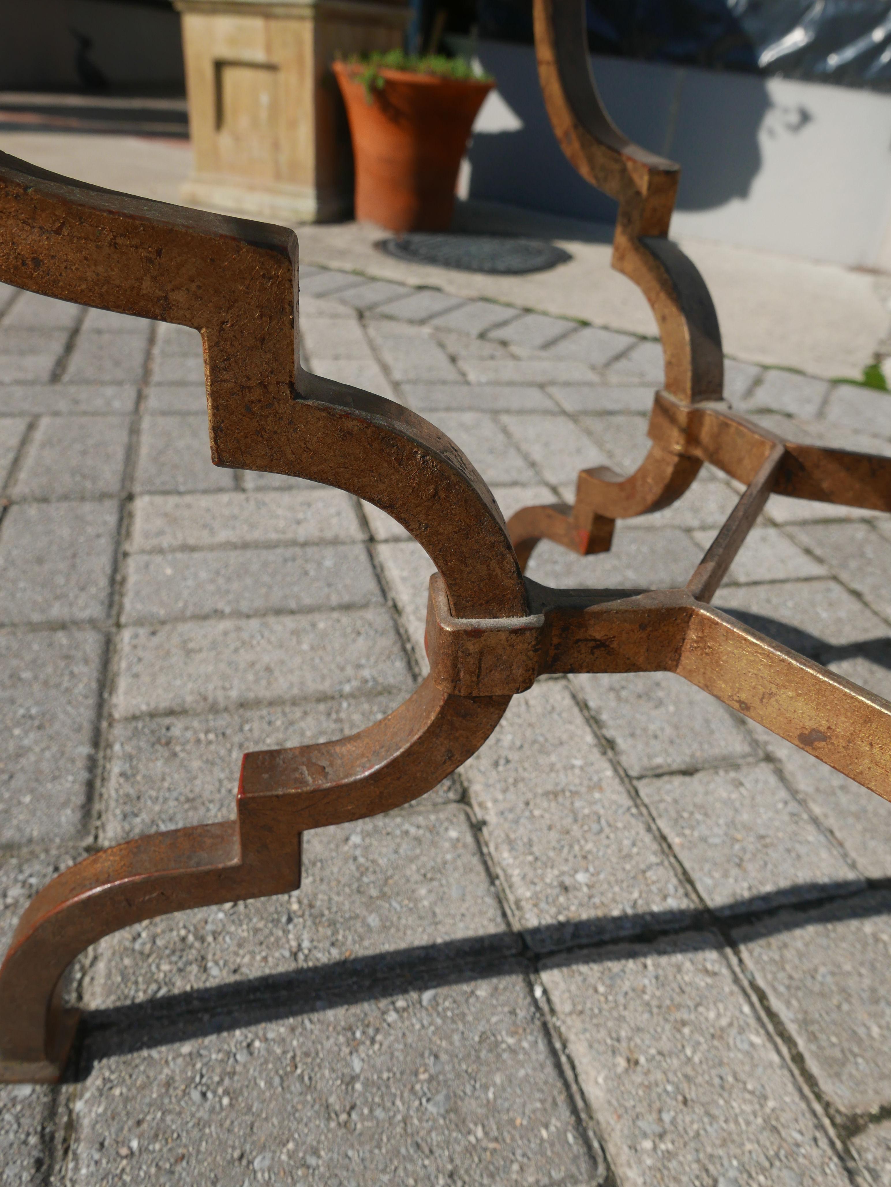 Vintage Sculptural Italian Gilt Iron Table 1