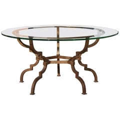 Vintage Sculptural Italian Gilt Iron Table