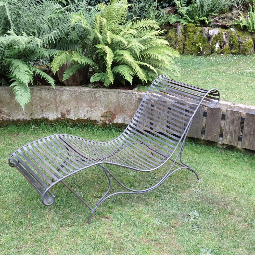 Vintage Sculptural Metal Garden Sun Lounger 5