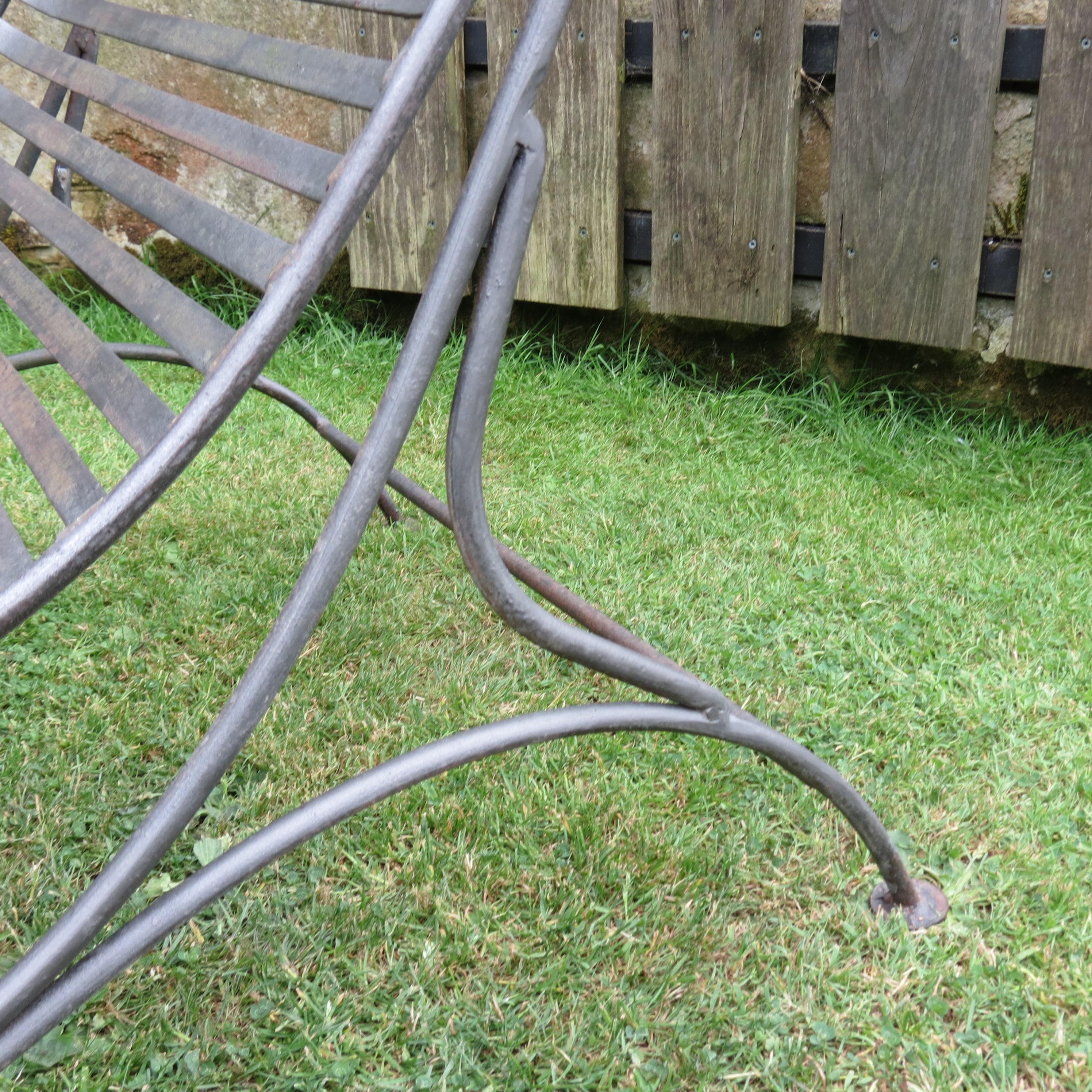 Vintage Sculptural Metal Garden Sun Lounger 7