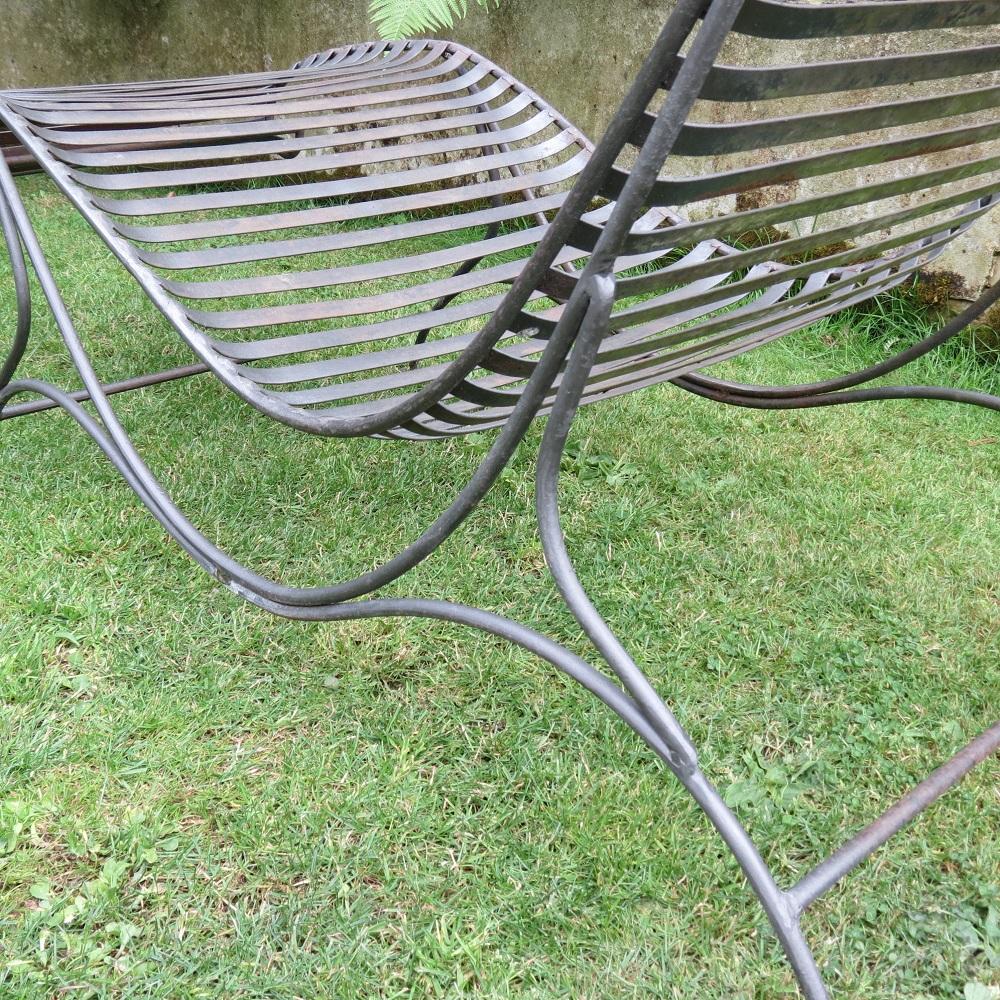 Hand-Crafted Vintage Sculptural Metal Garden Sun Lounger