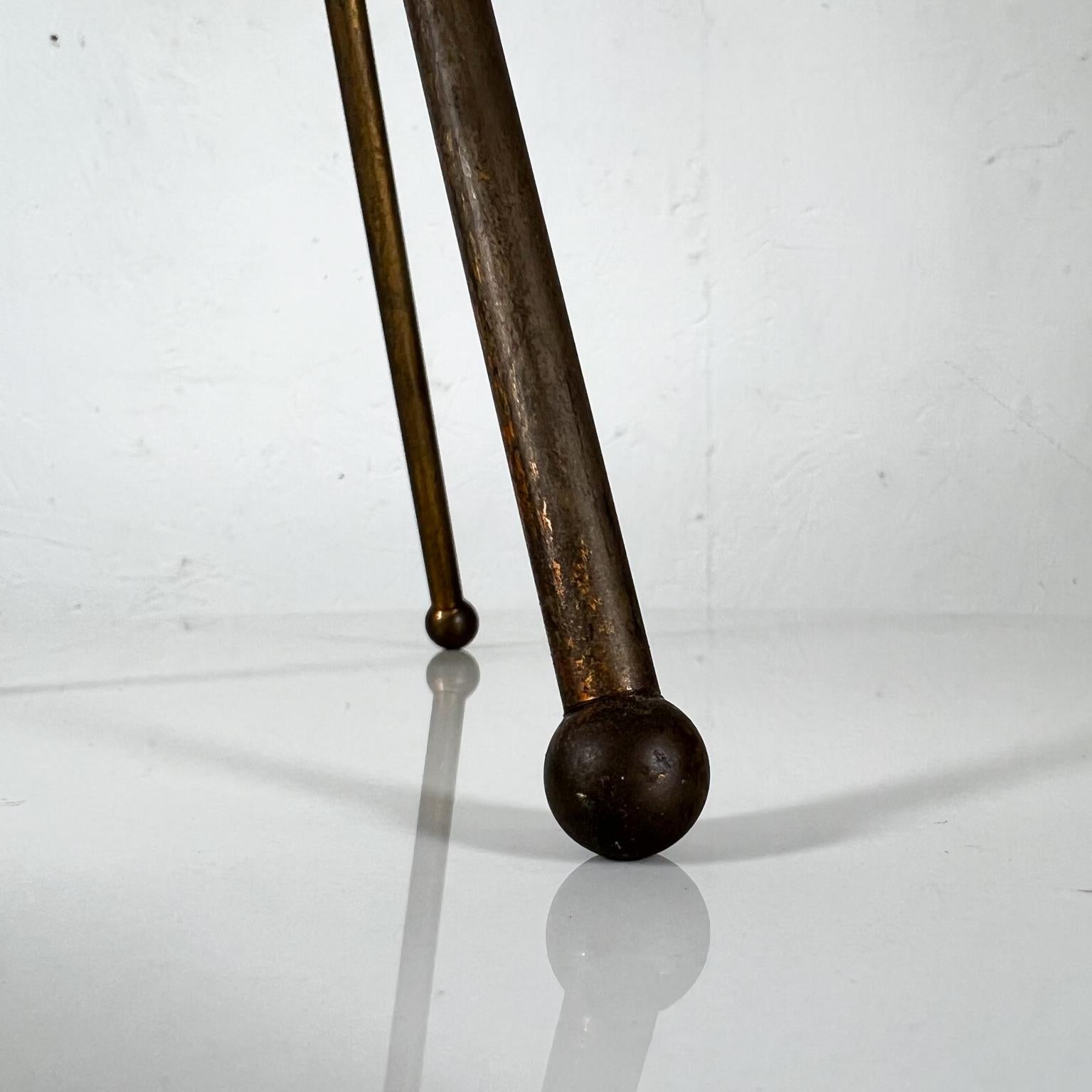 Vintage Sculptural Metal Tripod Stand Fire Tool Set Holder For Sale 2