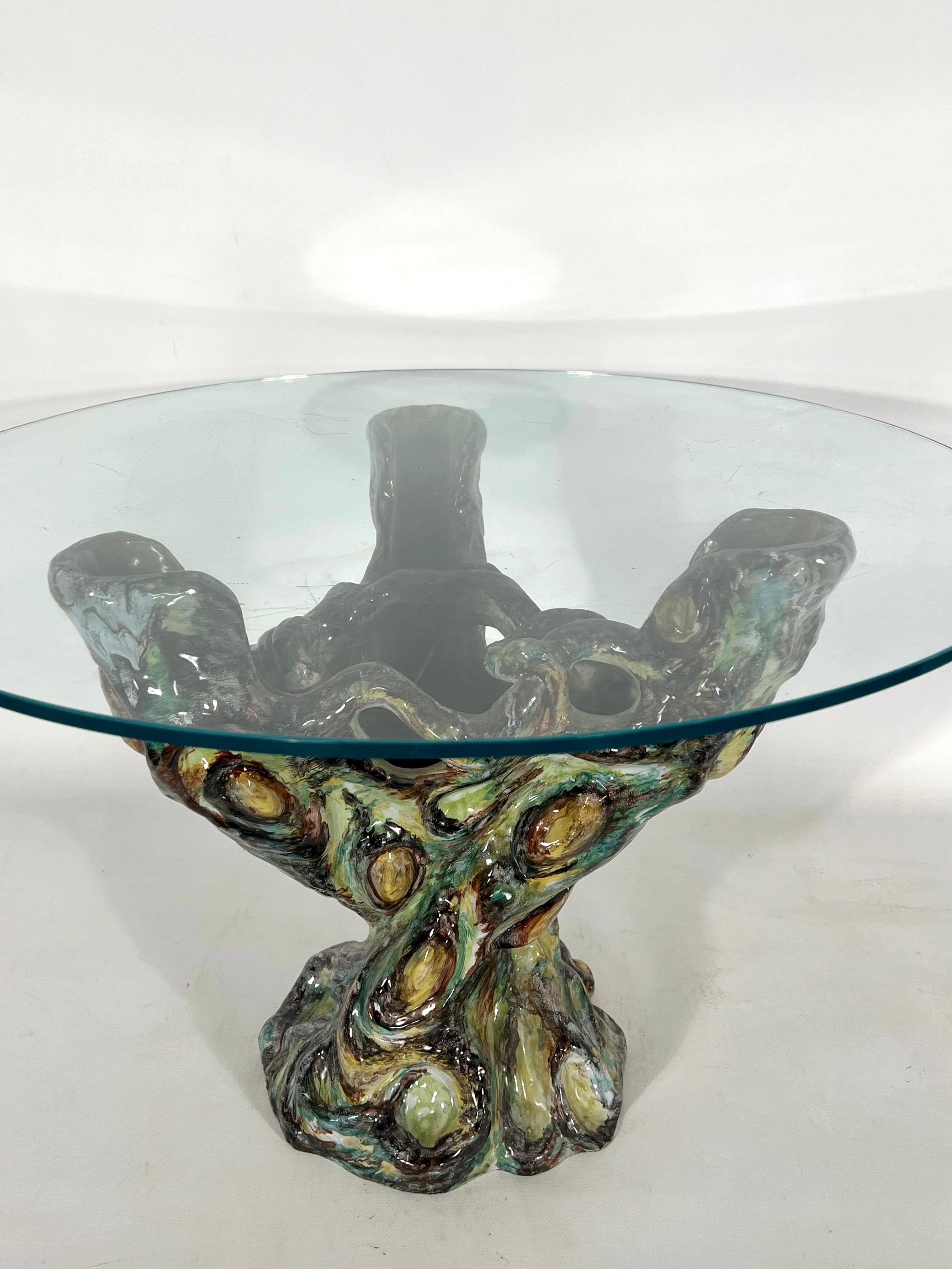 Vintage Sculptural Modern Ceramic Coffee Table, Italy, 1950s For Sale 2
