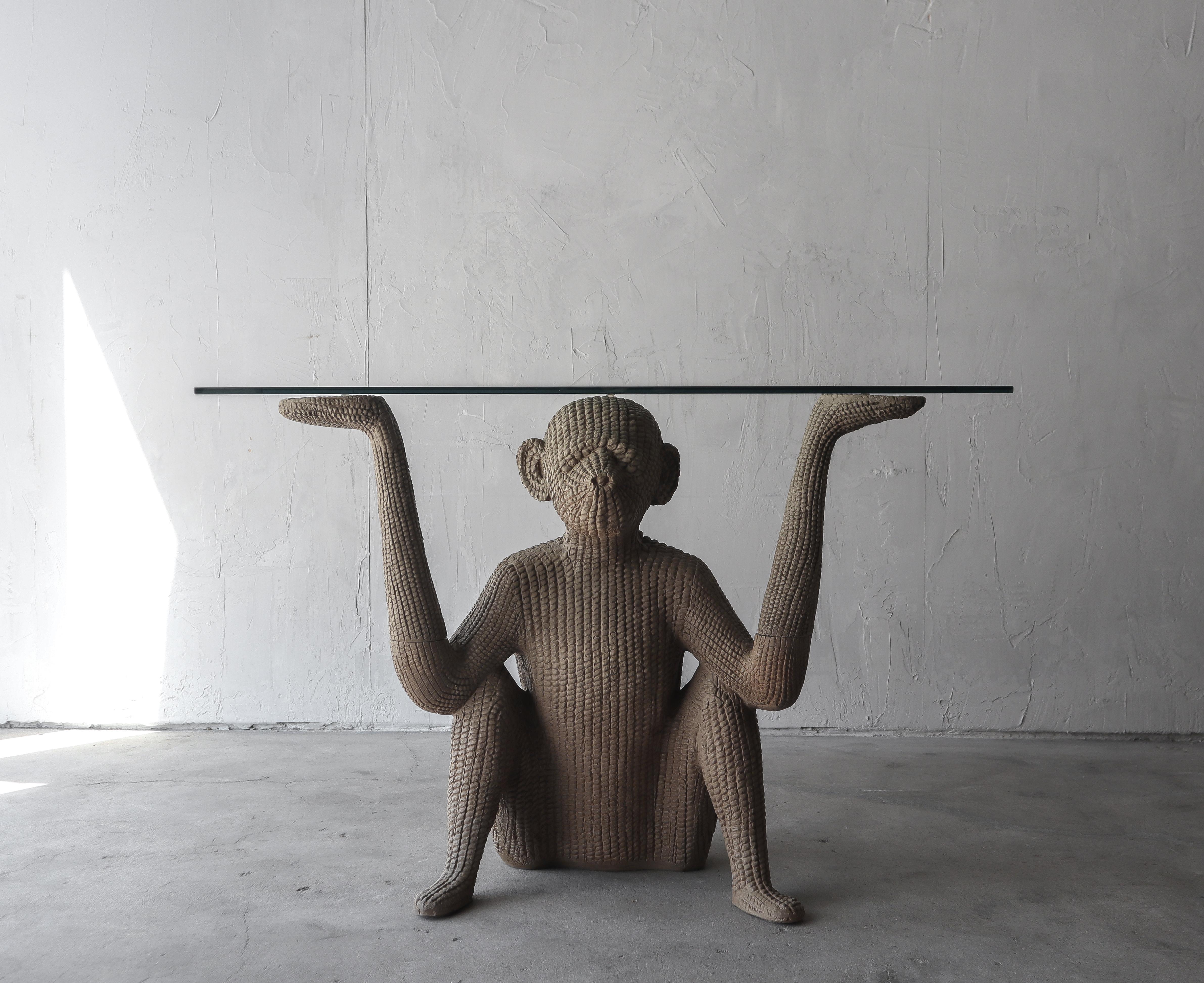 20th Century Vintage Sculptural Monkey Console Table