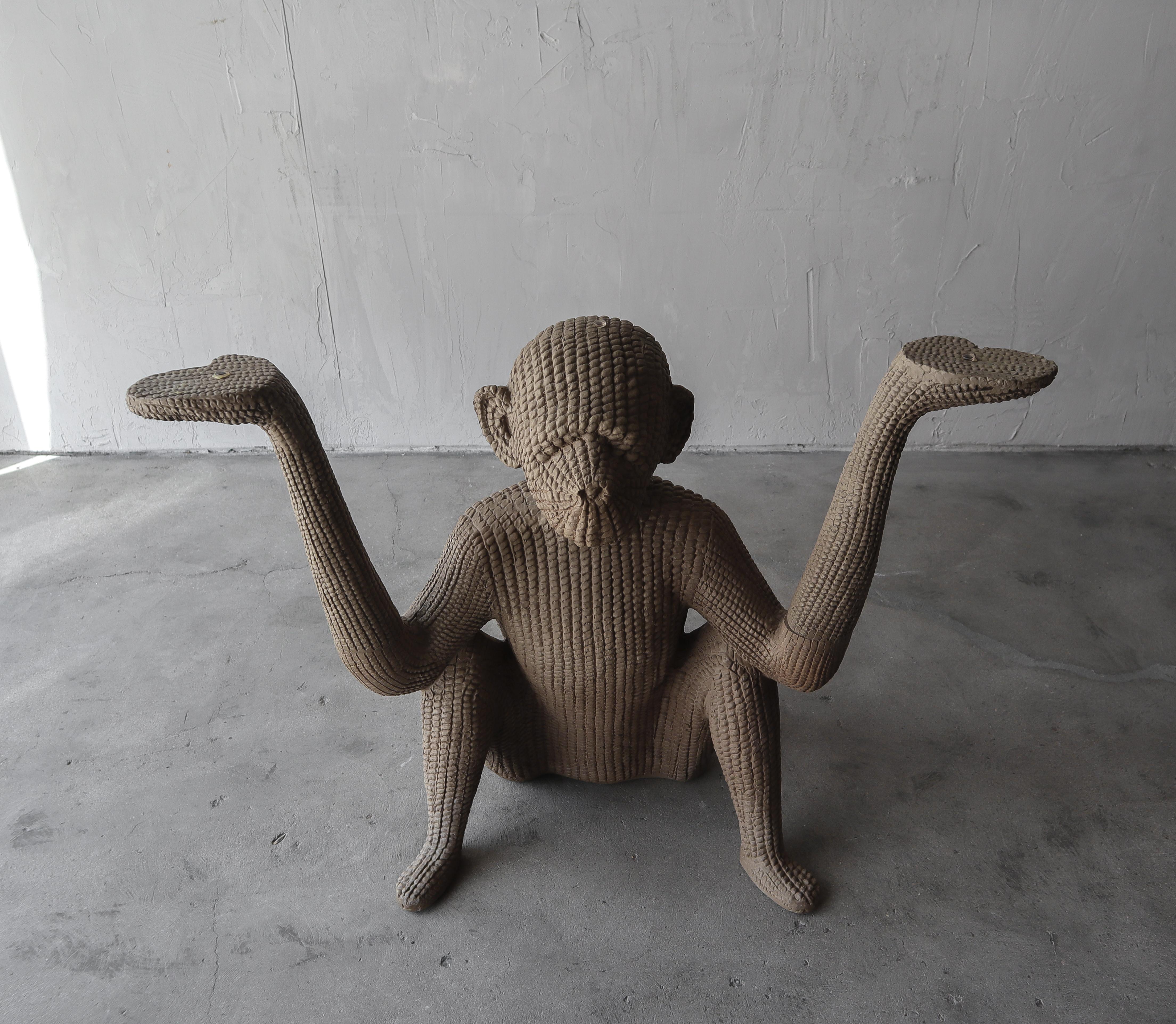 Vintage Sculptural Monkey Console Table 1