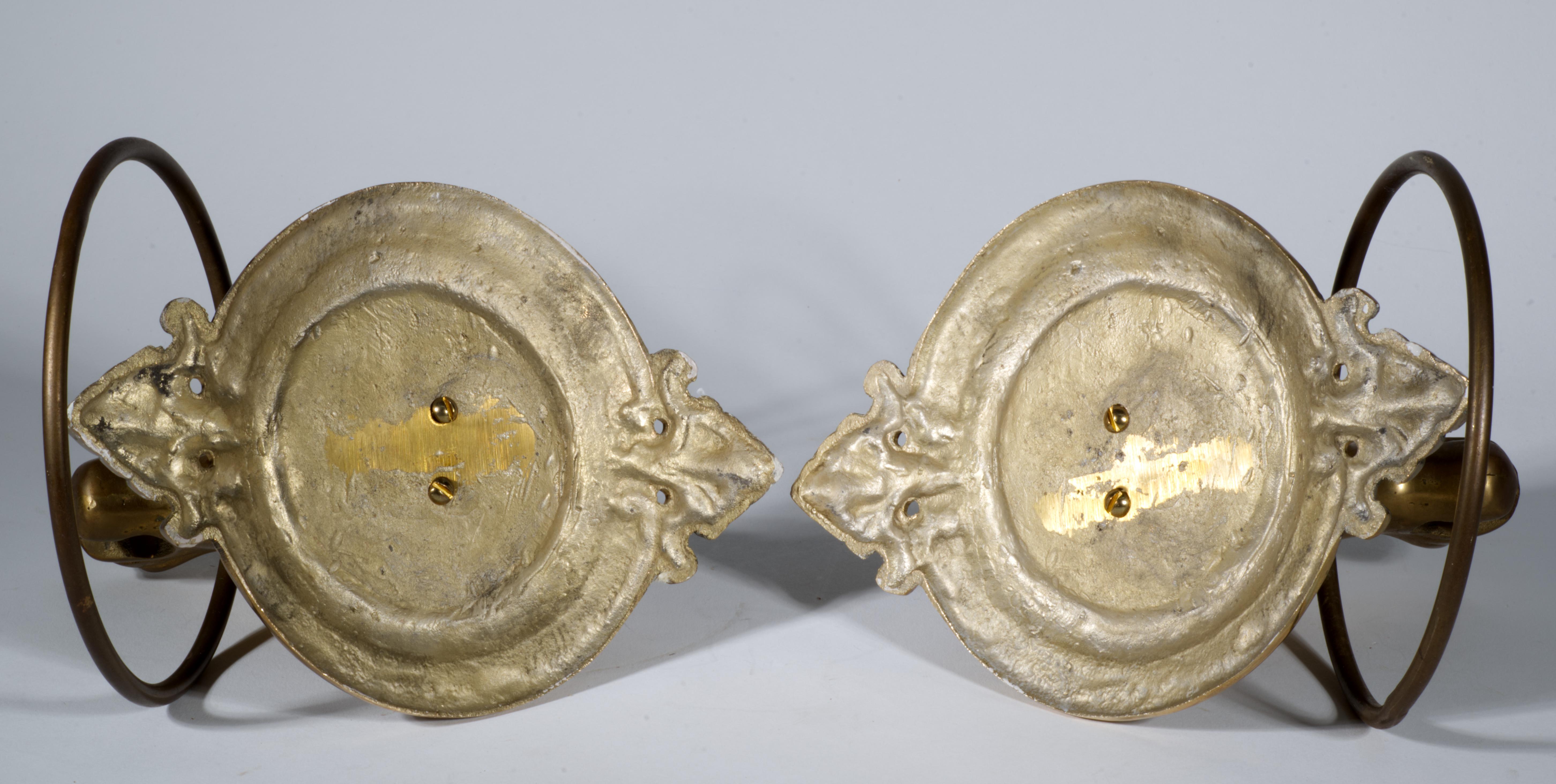 Vintage Sculptural Pair of Brass Horse Head Towel Rings 4