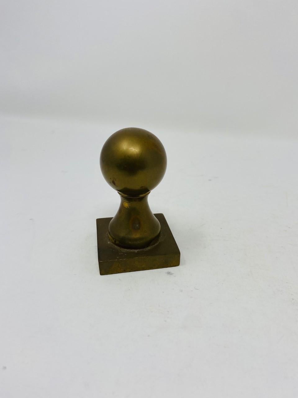 Beautiful and whimsical brass paperweight that adds personality and style to your office or décor. The weighty piece is signed “Made in England” and adds style to any place. A great gift for anyone with a library or a statement piece that adds