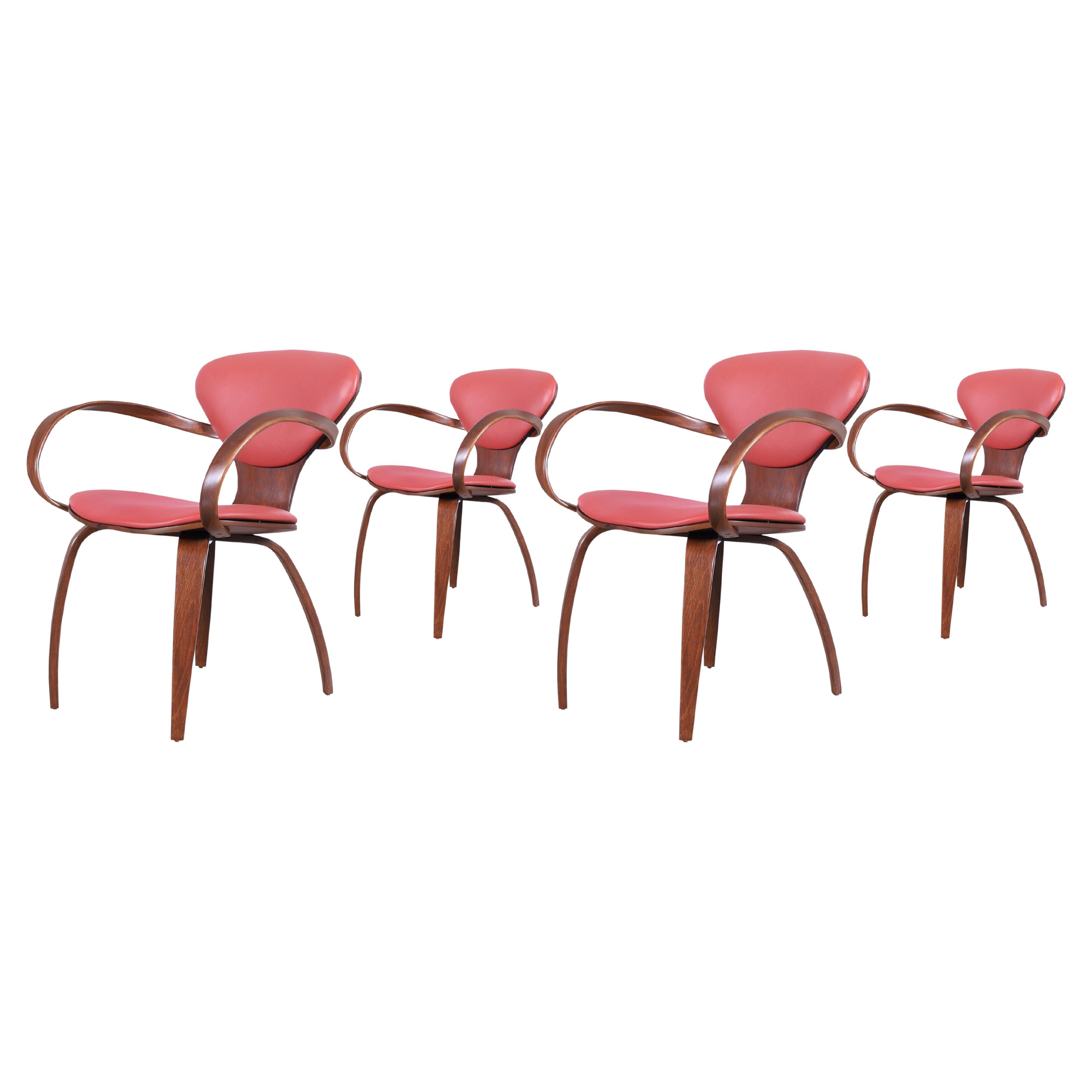 Vintage Sculptural “Pretzel” Armchairs by Plycraft For Sale