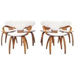 Vintage Sculptural "Pretzel" Dining Chairs by Norman Cherner for Plycraft