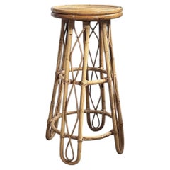 Vintage Sculptural Rattan Bar Stool, Japan, 1970s