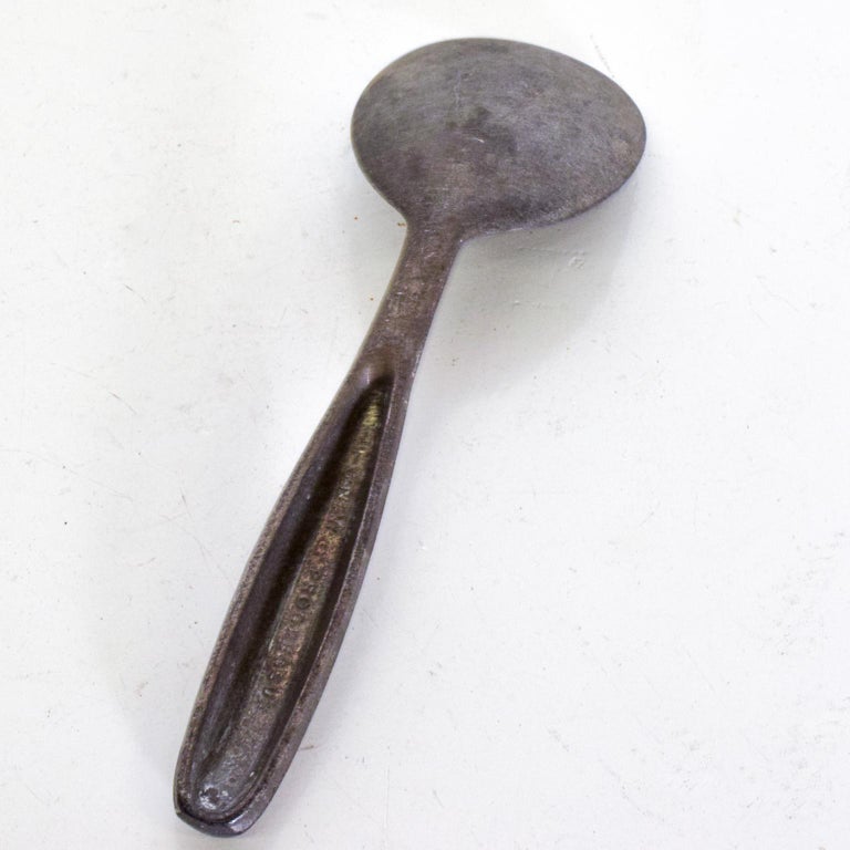 Vintage Sculptural Serving Spoon Made in German, Aluminum For Sale at