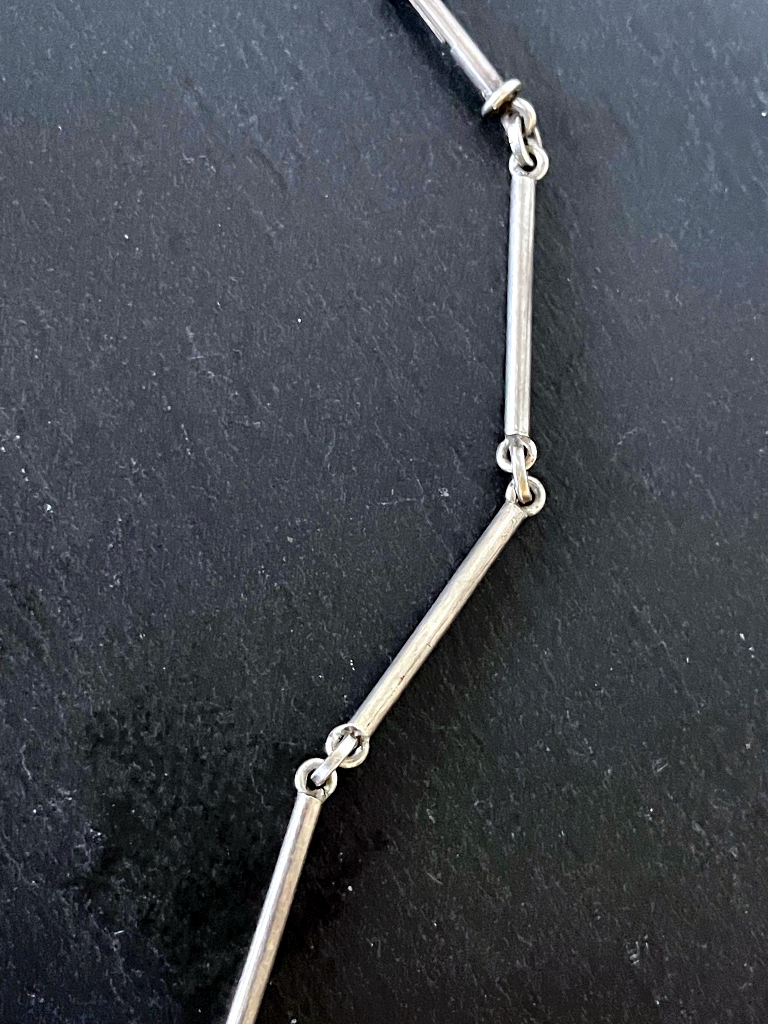 Mid-20th Century Vintage Sculptural Silver Necklace by Graziella Laffi For Sale