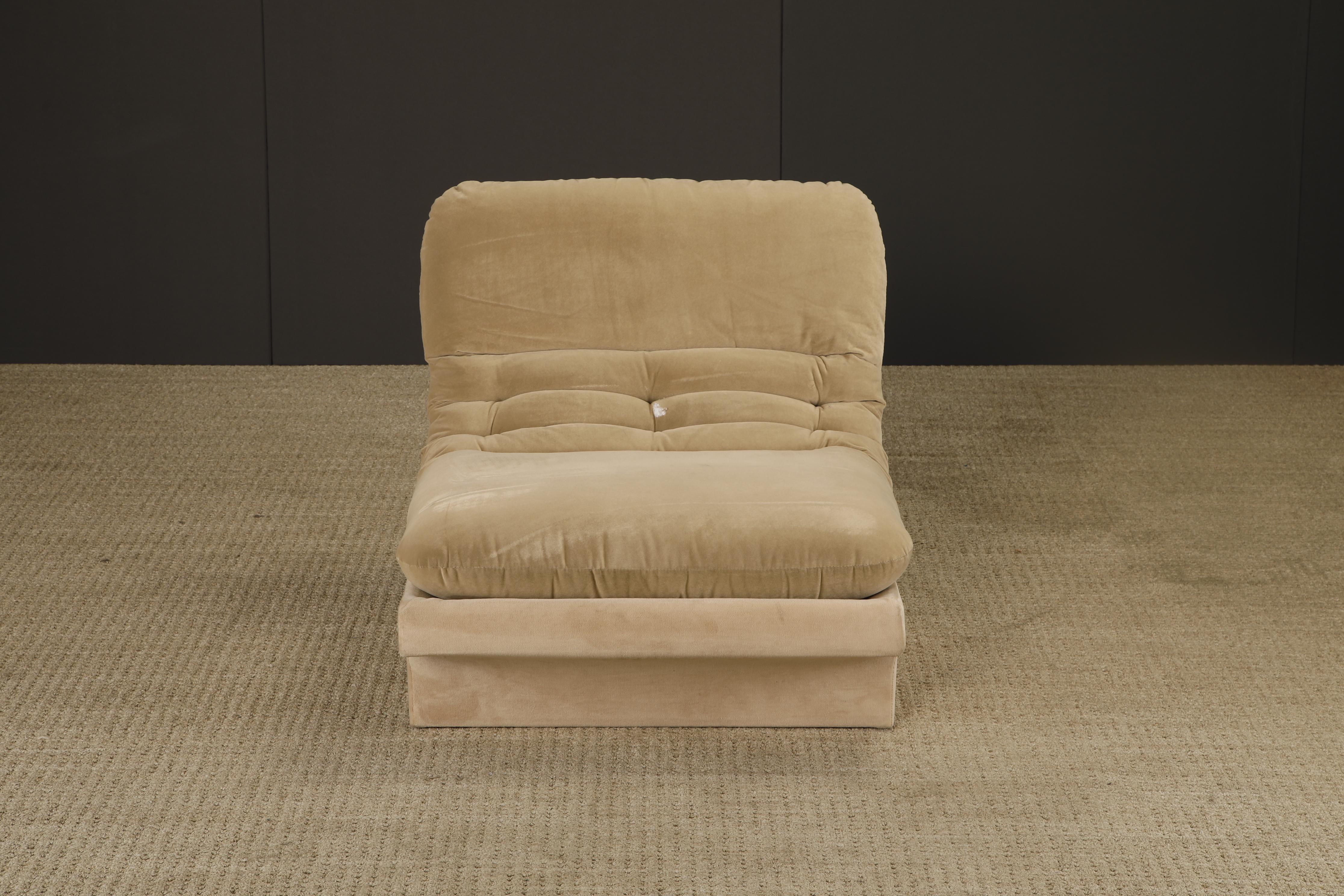 Mid-Century Modern Chaise sculpturale vintage en forme de pantoufle par Carsons, style Vladimir Kagan, années 1980 en vente