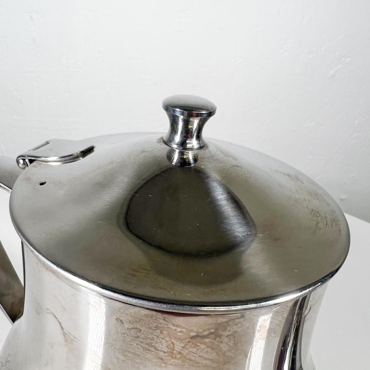 Vintage Sculptural Stainless-Steel Personal Tea Pot Pitcher 2