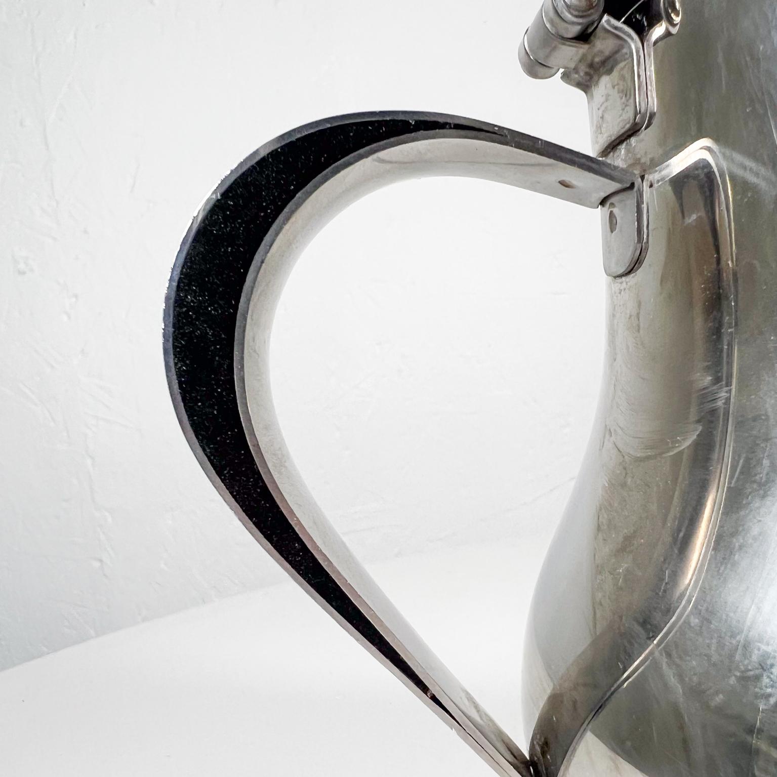 Vintage Sculptural Stainless-Steel Personal Tea Pot Pitcher 3