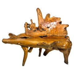 Vintage Sculptural Teak Root Tree Bench