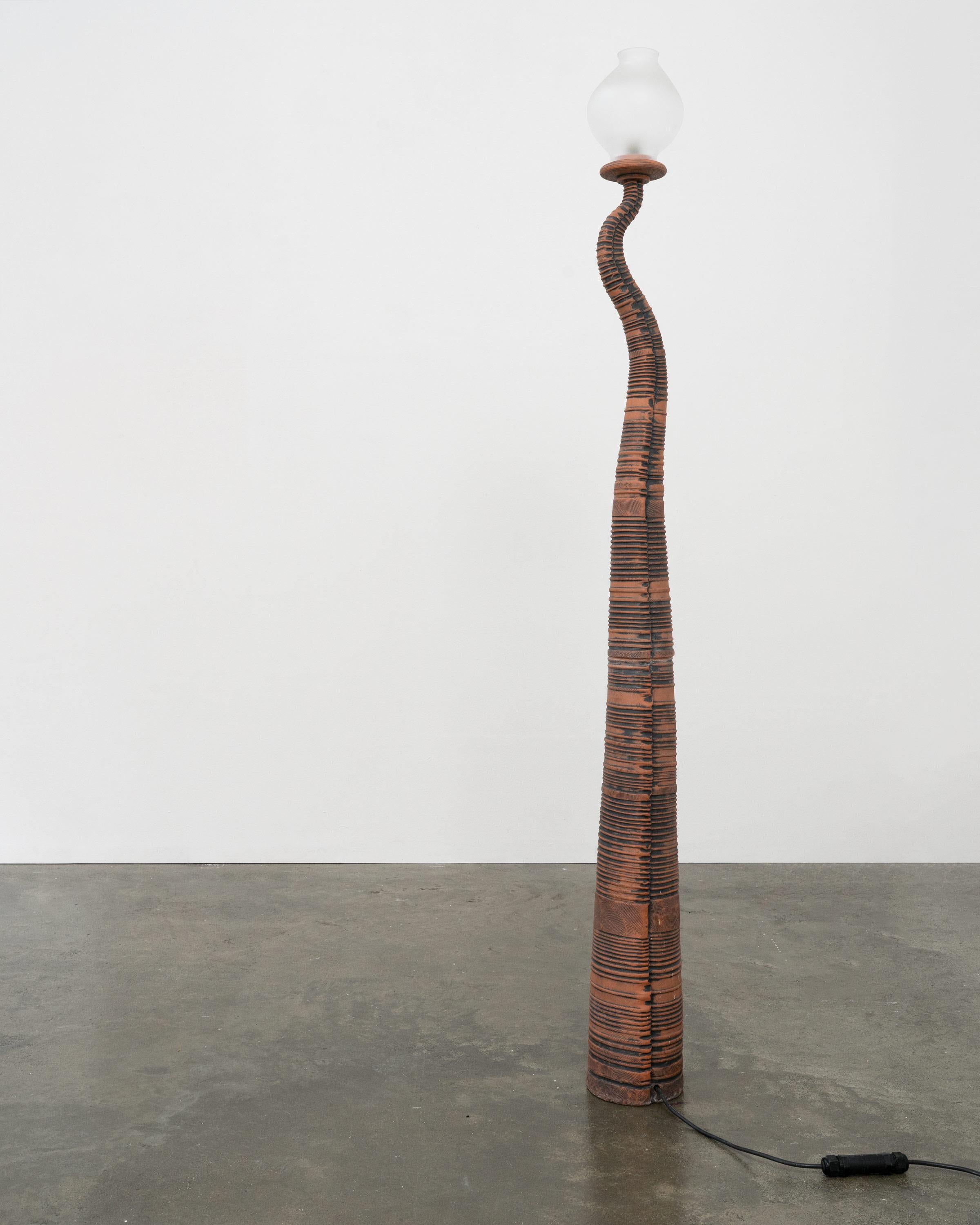Unknown Vintage Sculptural Terracotta Floor Lamp For Sale