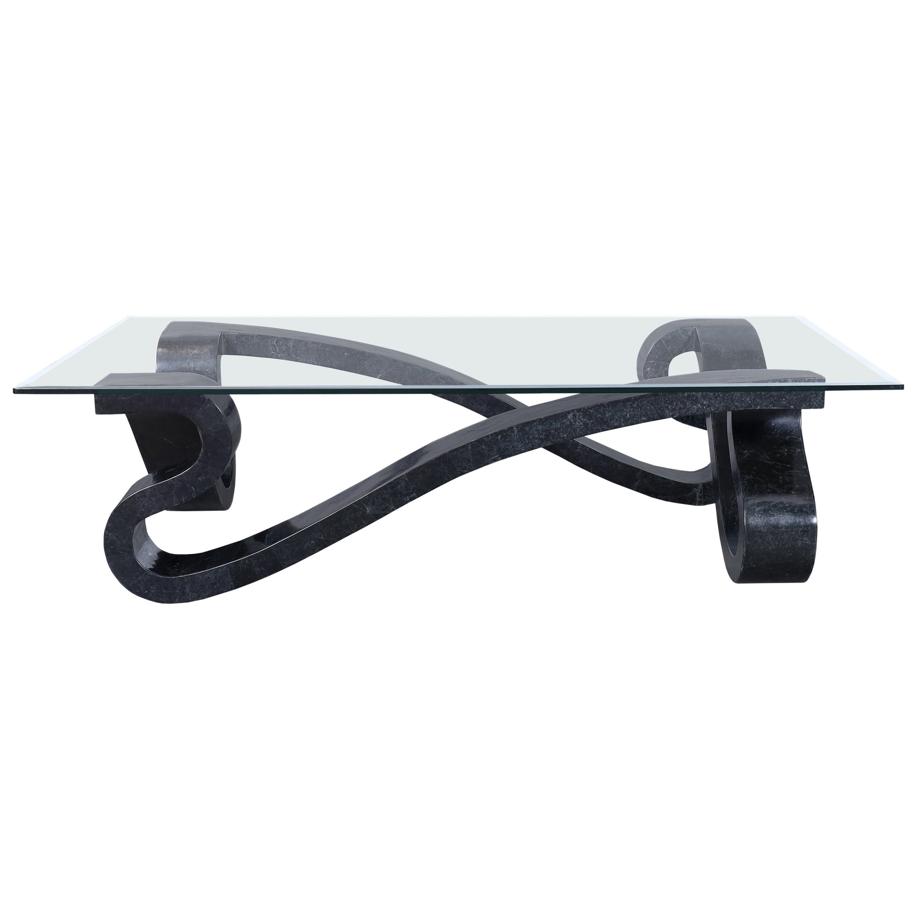 Vintage Sculptural Tessellated Stone Coffee Table by Maitland Smith