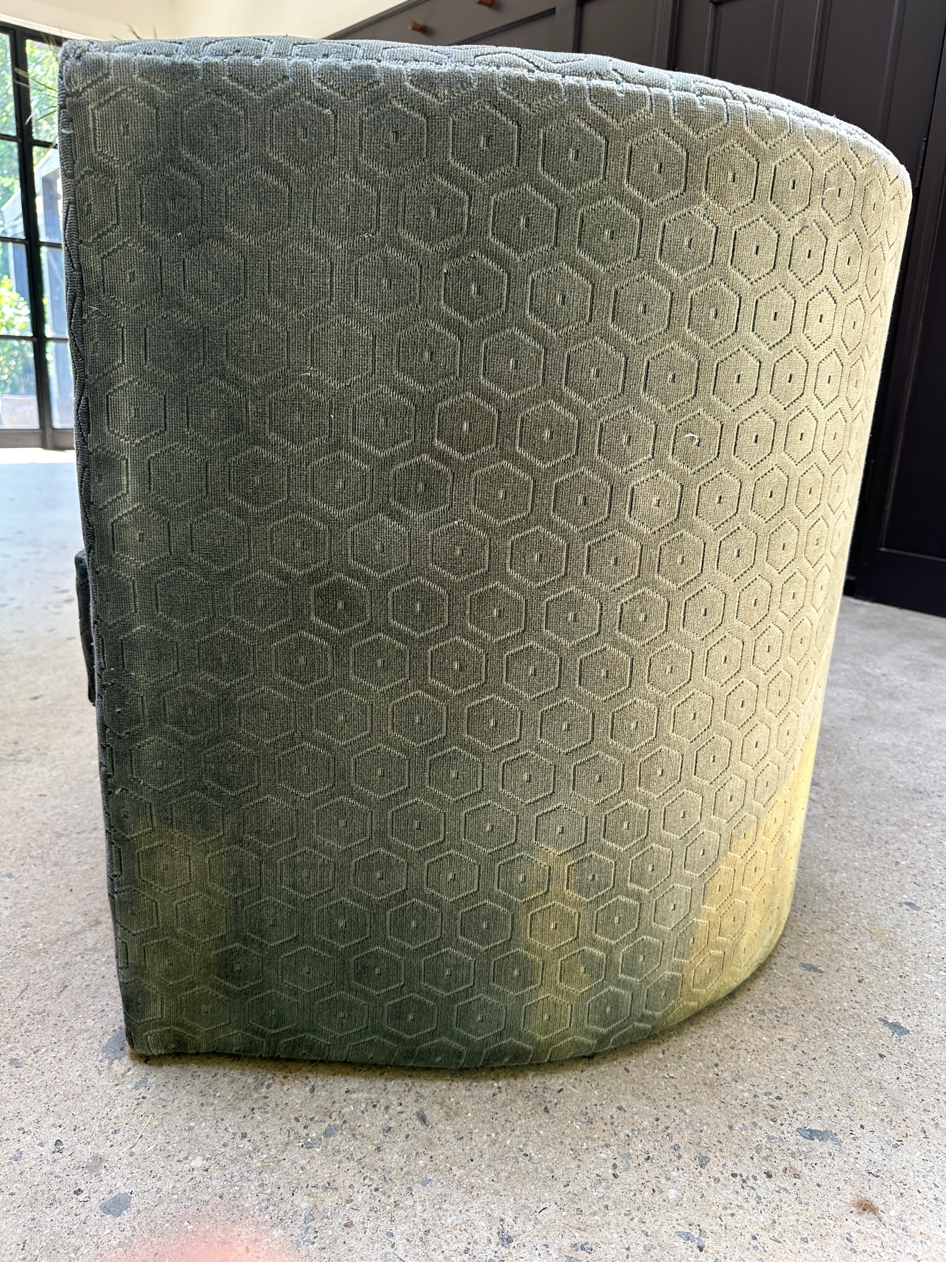 Vintage Sculptural Velvet Sofa In Good Condition In Asheville, NC
