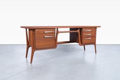 Vintage Sculptural Walnut Desk by Leopold Co.