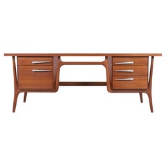Vintage Sculptural Walnut Desk by Leopold Co.