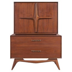 Retro Sculptural Walnut High-Boy