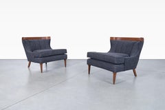 Vintage Sculptural Walnut Lounge Chairs by Erwin Lambeth for Tomlinson